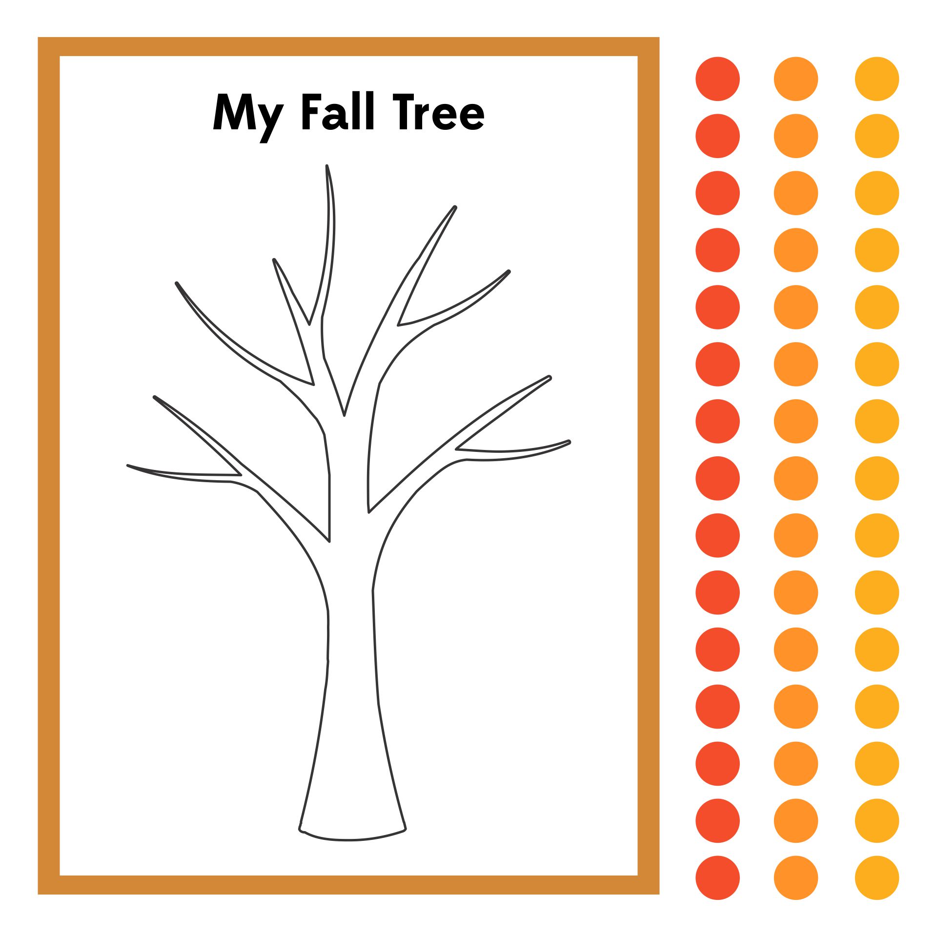 Printable Fall Tree Craft With Dot Stickers Template