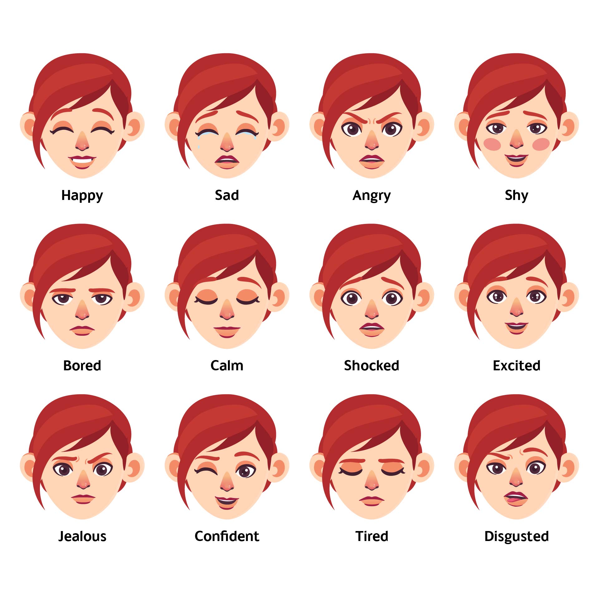 Printable Feelings Chart Examples For Kids