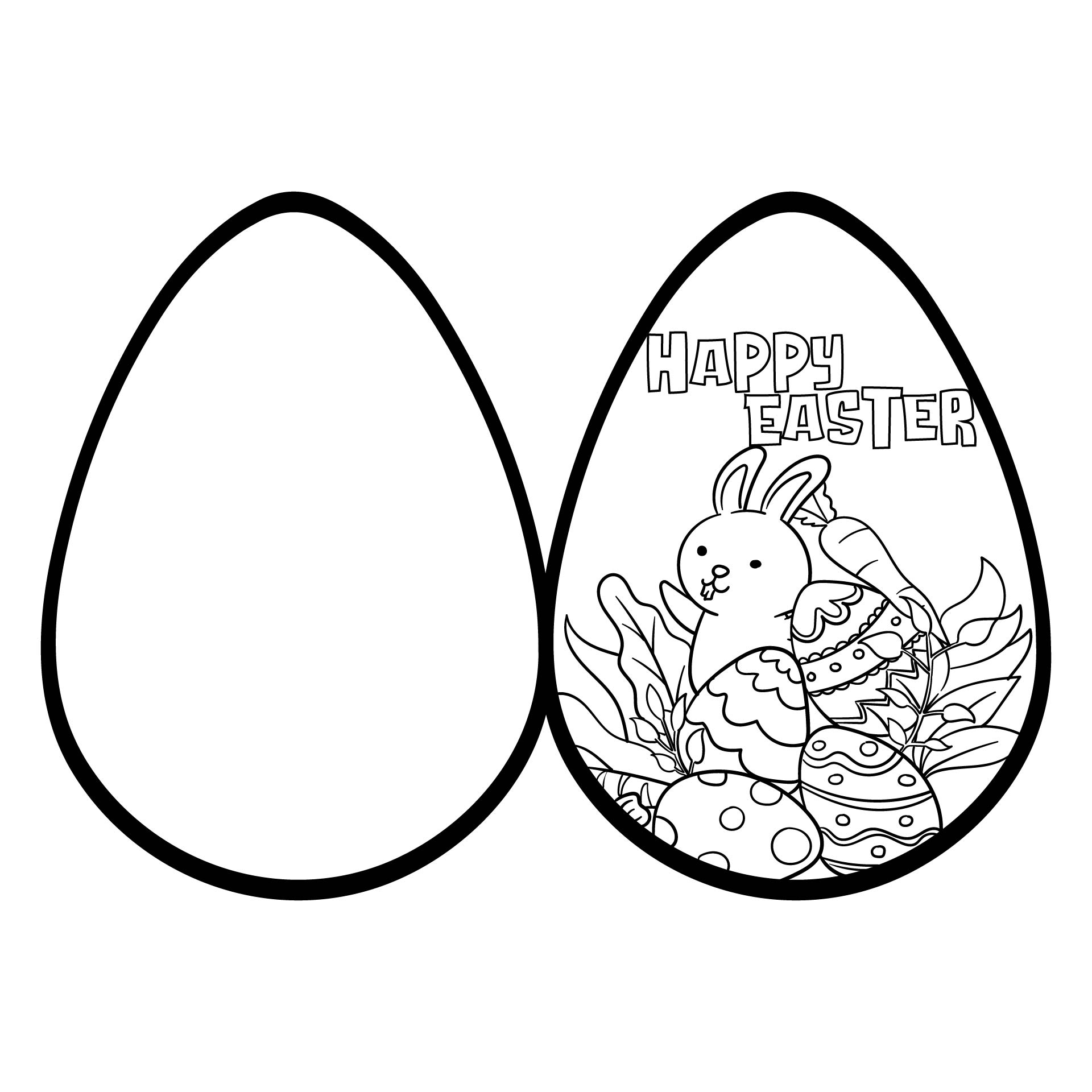 Printable Happy Easter Cards For Coloring
