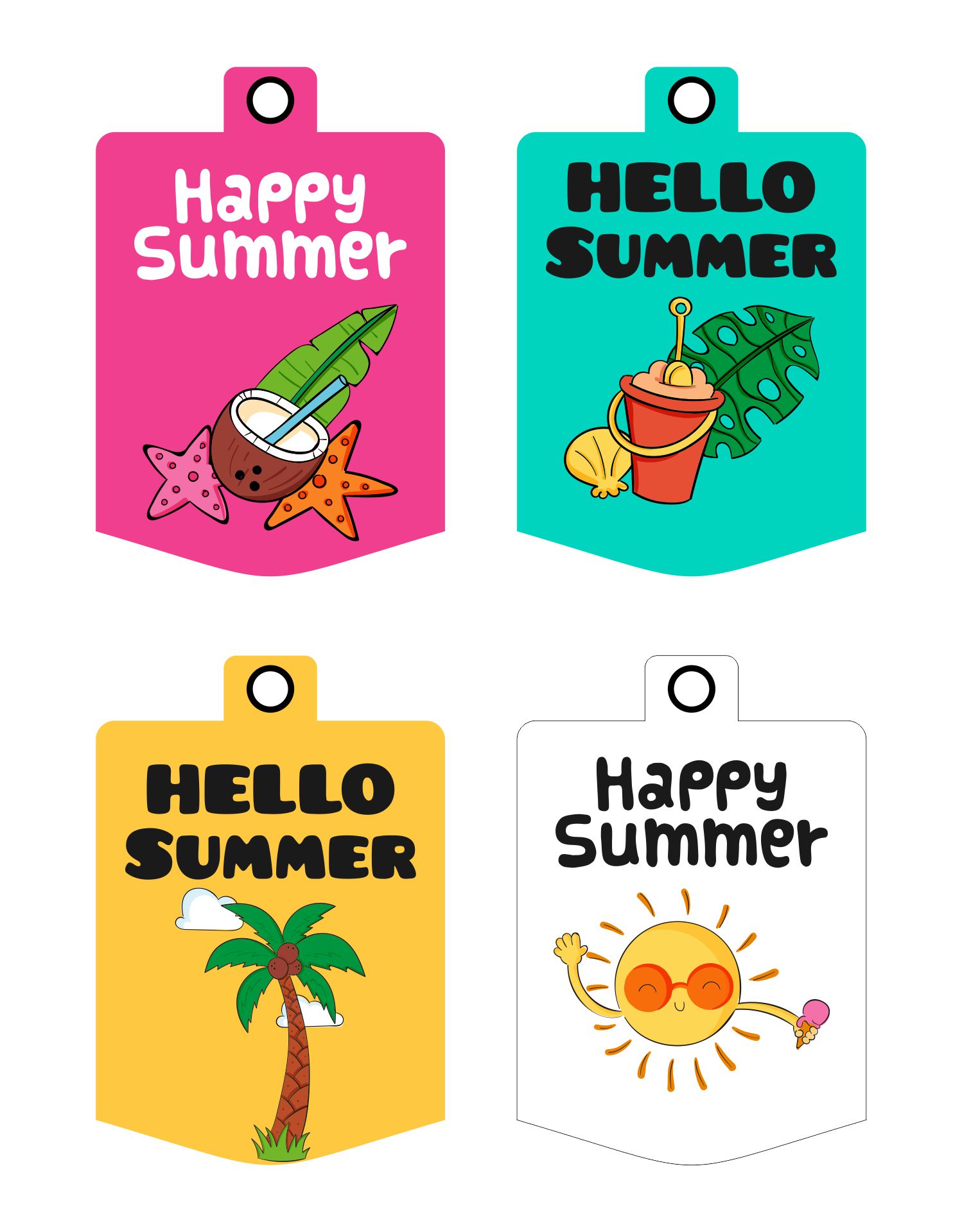 Printable Happy Summer Gift Tags