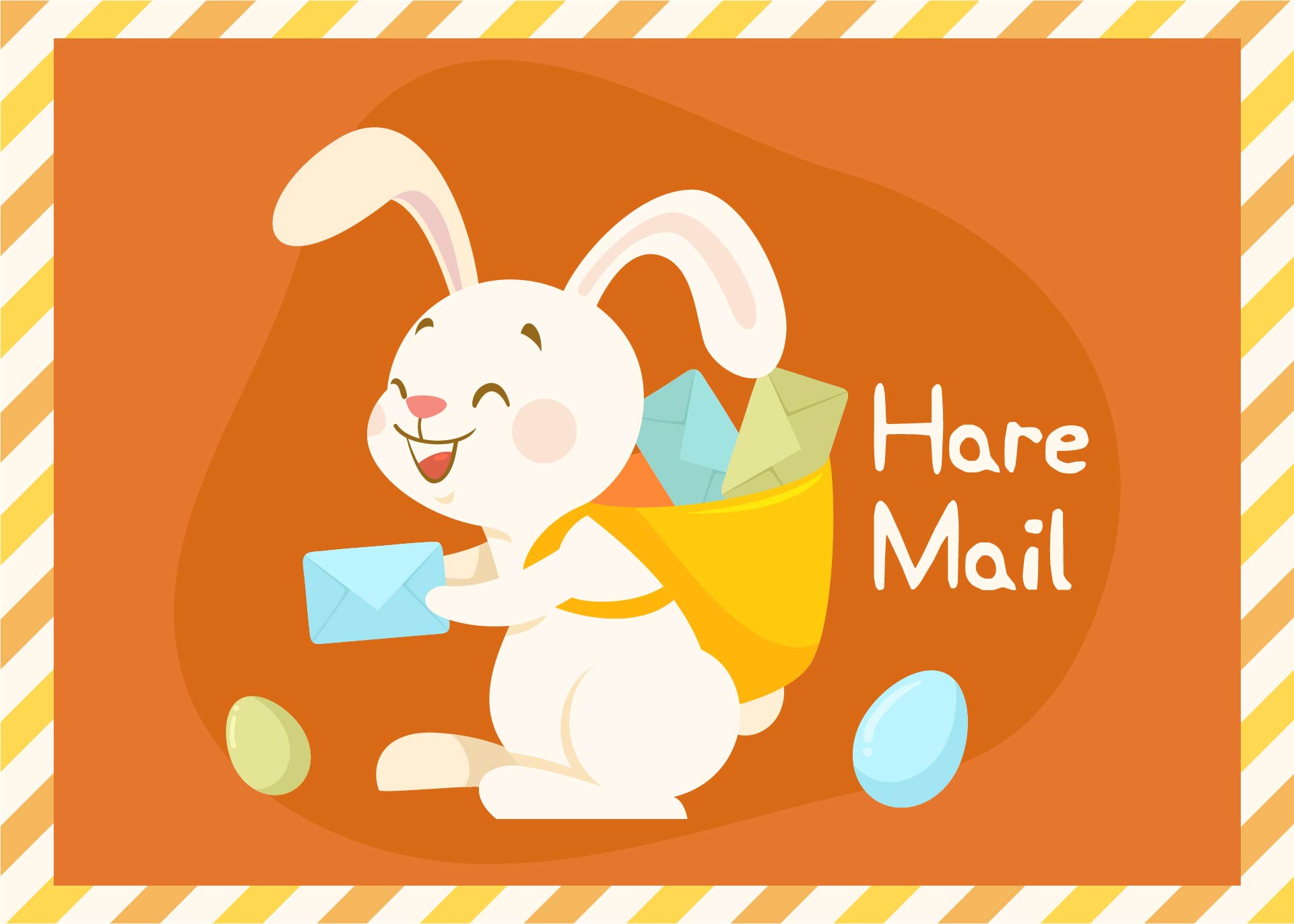 Printable Hare Mail Easter Card