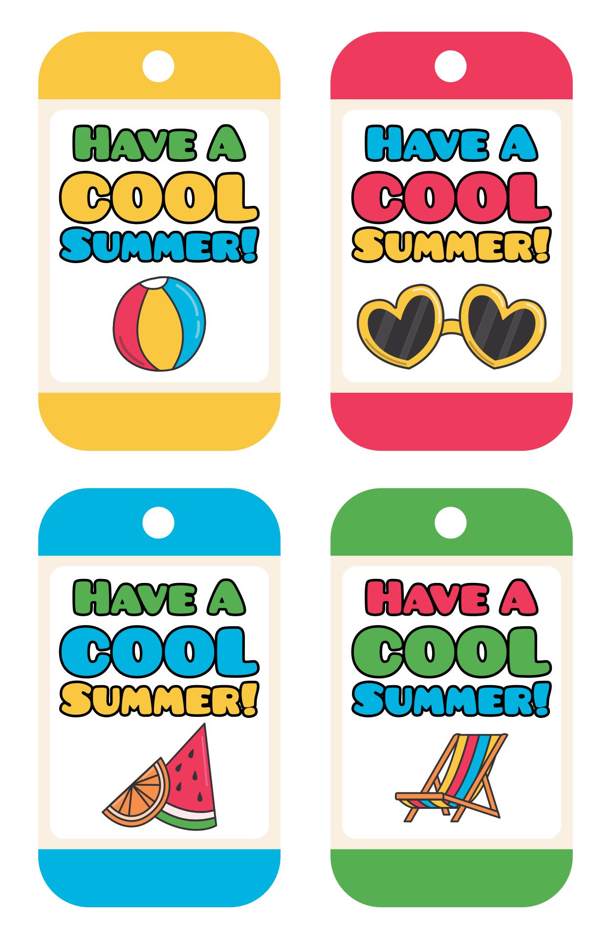 Printable Have A Cool Summer Tags