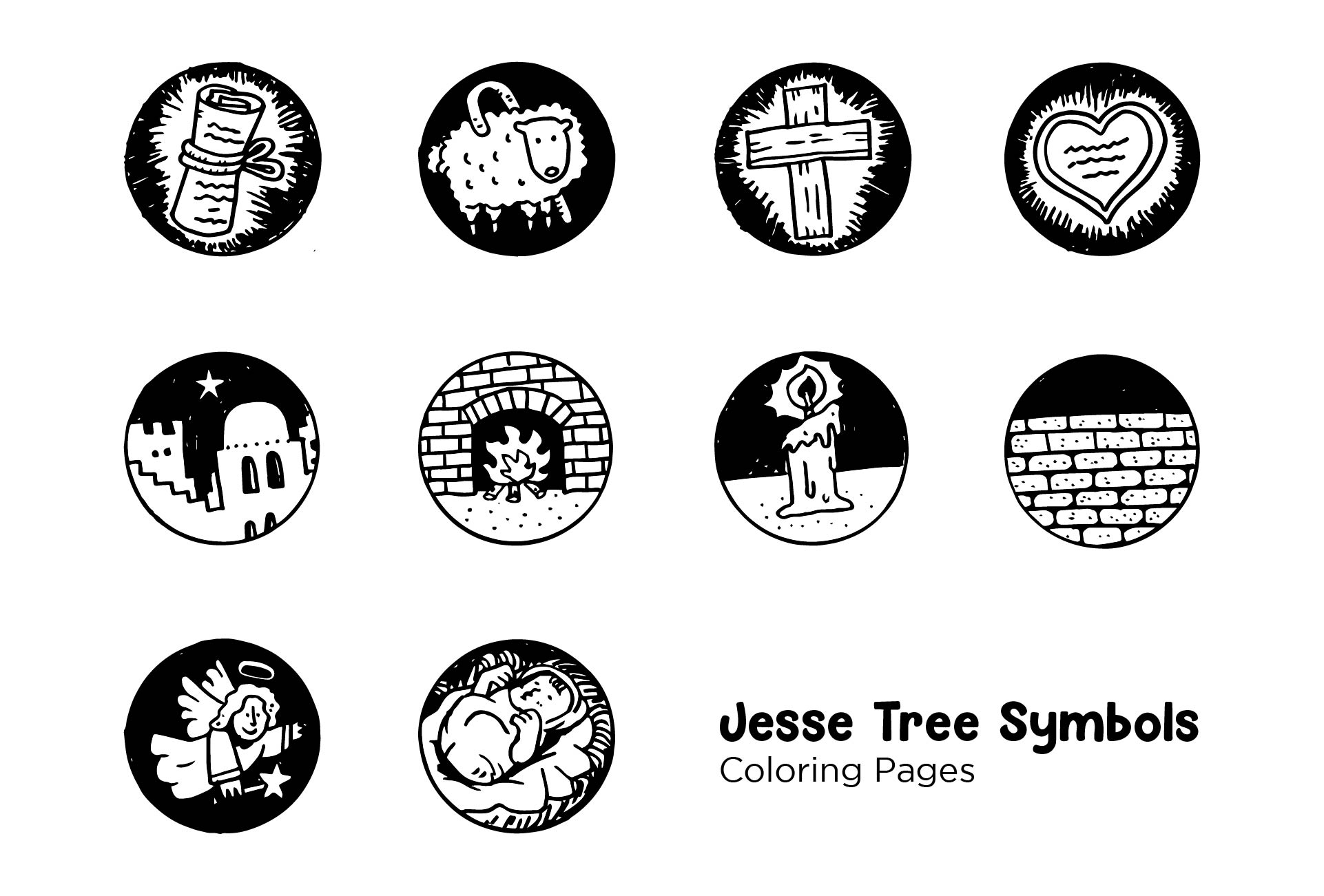 Printable Jesse Tree Symbols Coloring Pages