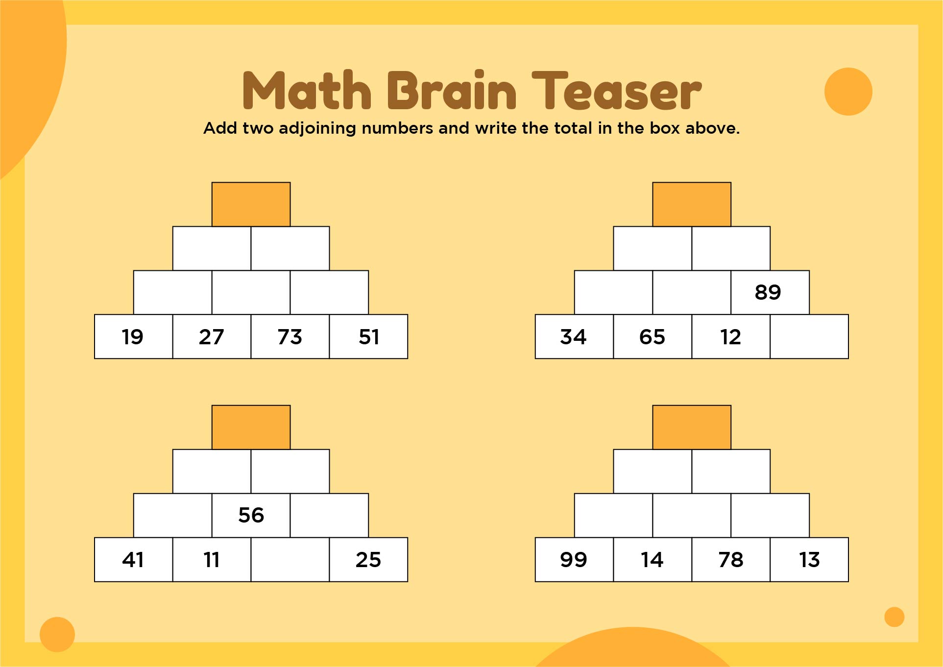 Printable Math Brain Teasers