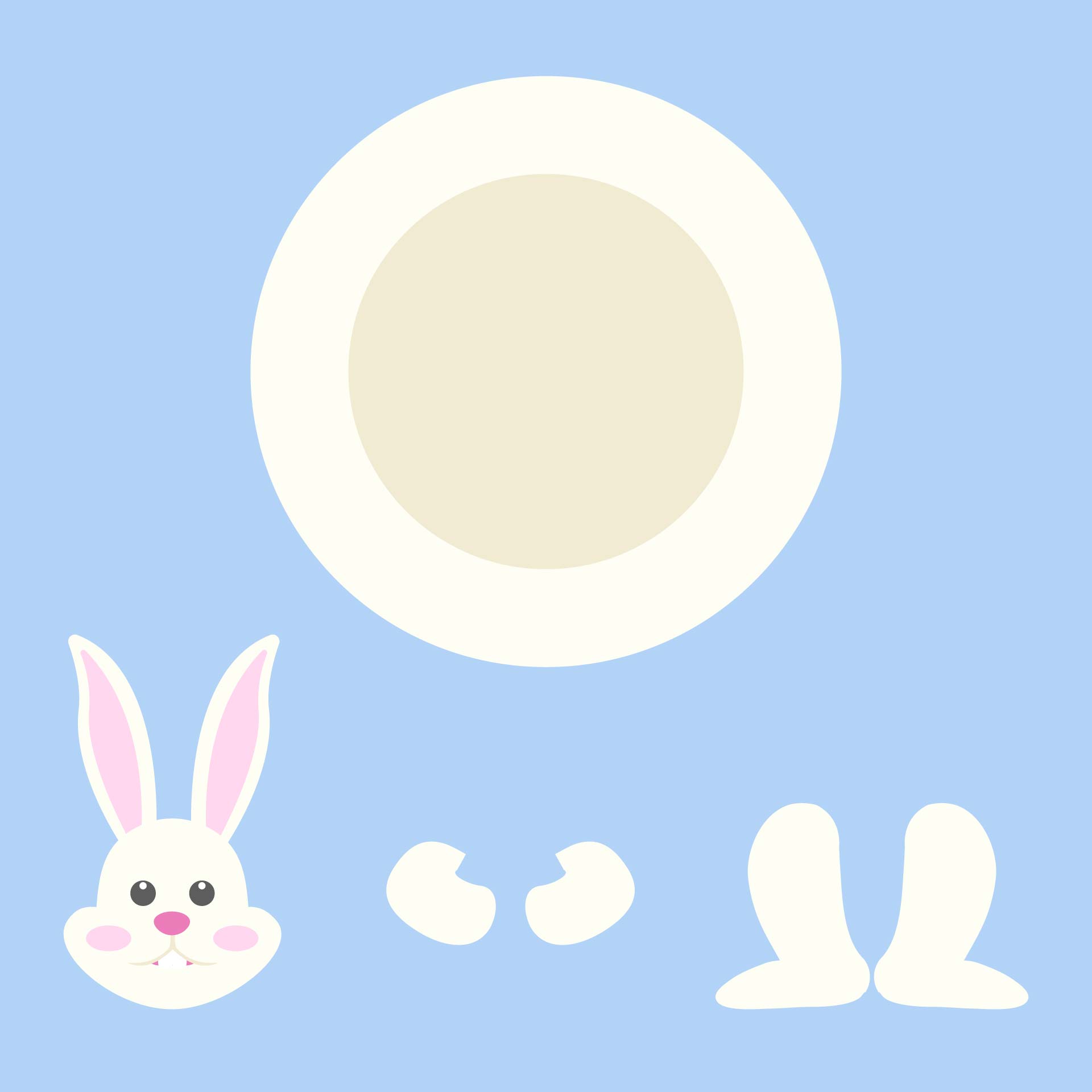 Printable Paper Plate Easter Bunny Wreath Craft