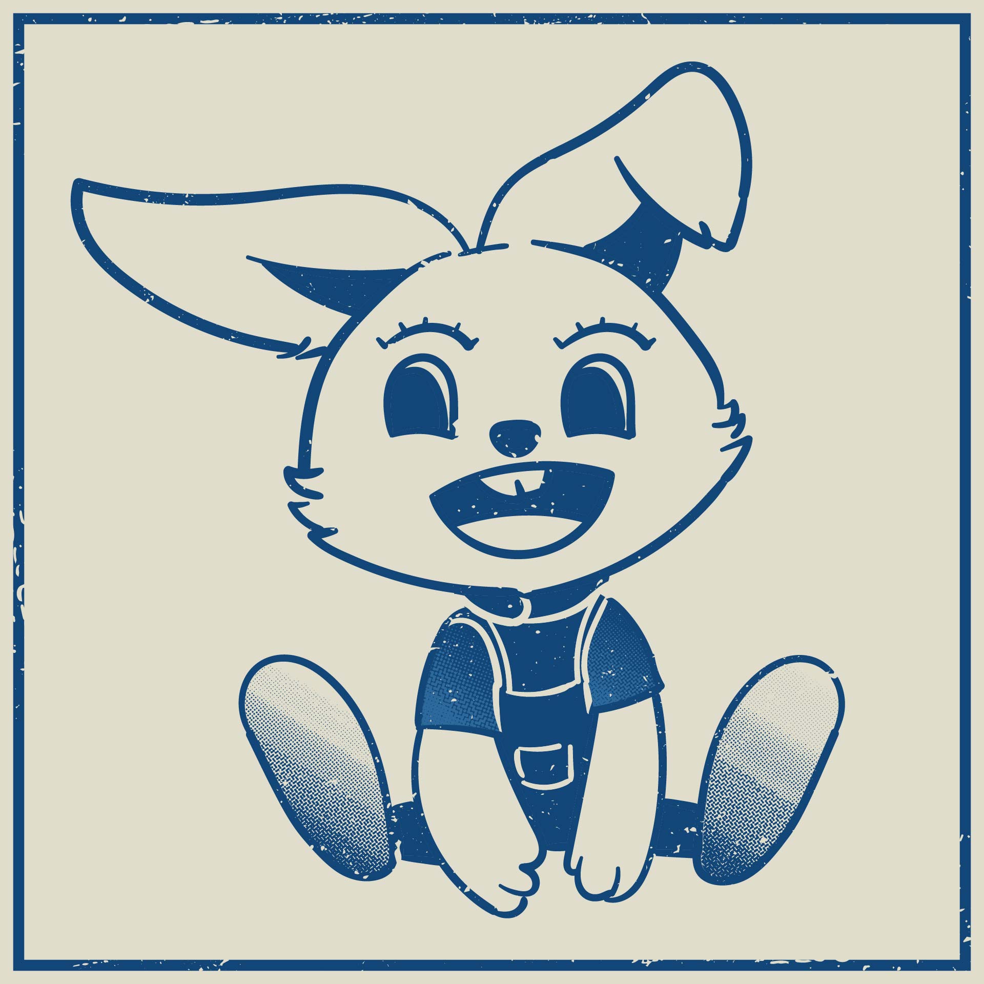 Printable Retro Easter Bunny Template
