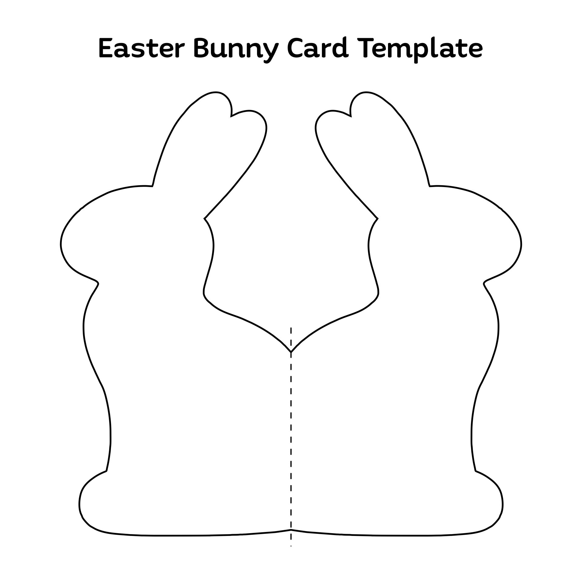 Printable Simple Easter Bunny Card Template