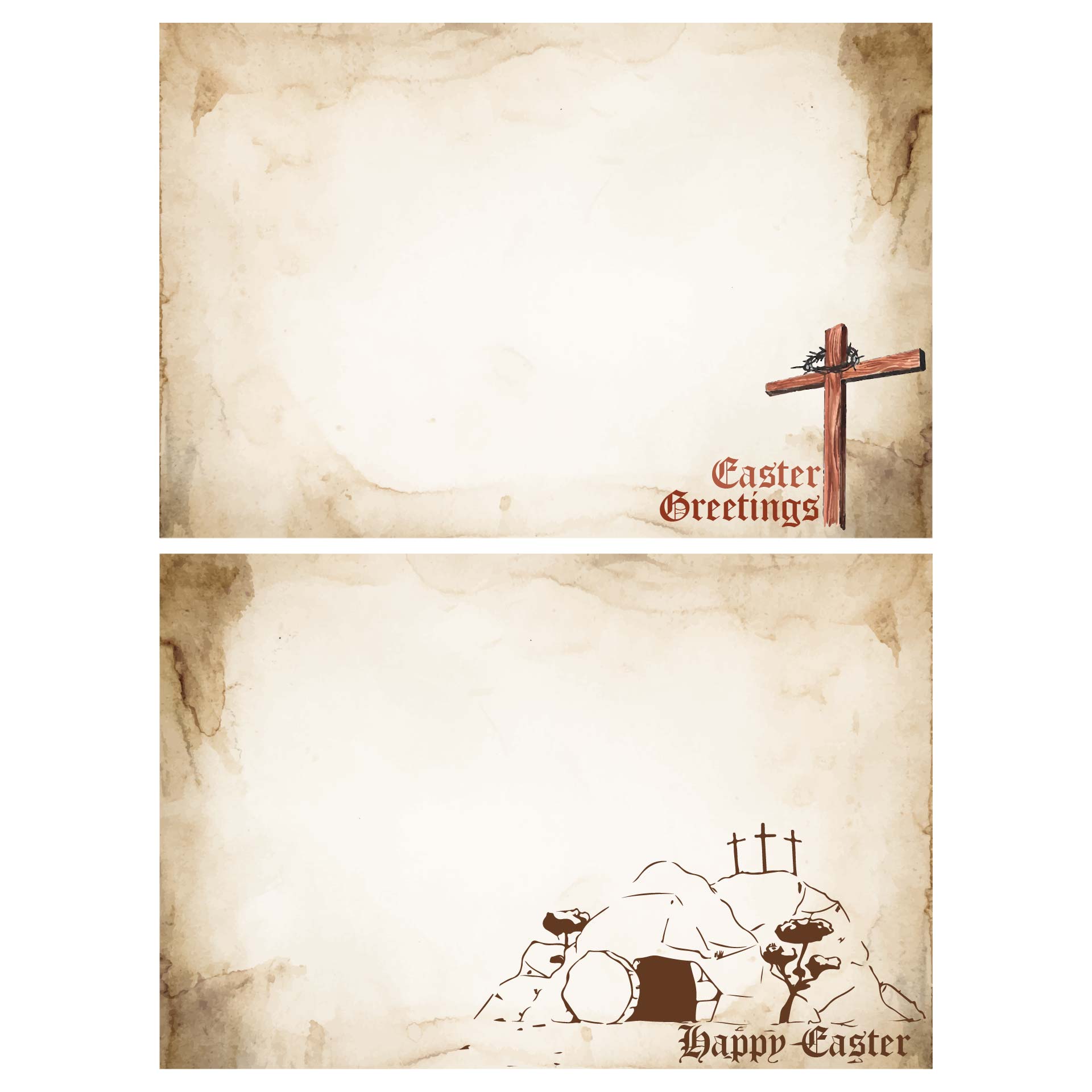 Printable Vintage Religious Happy Easter Card Church