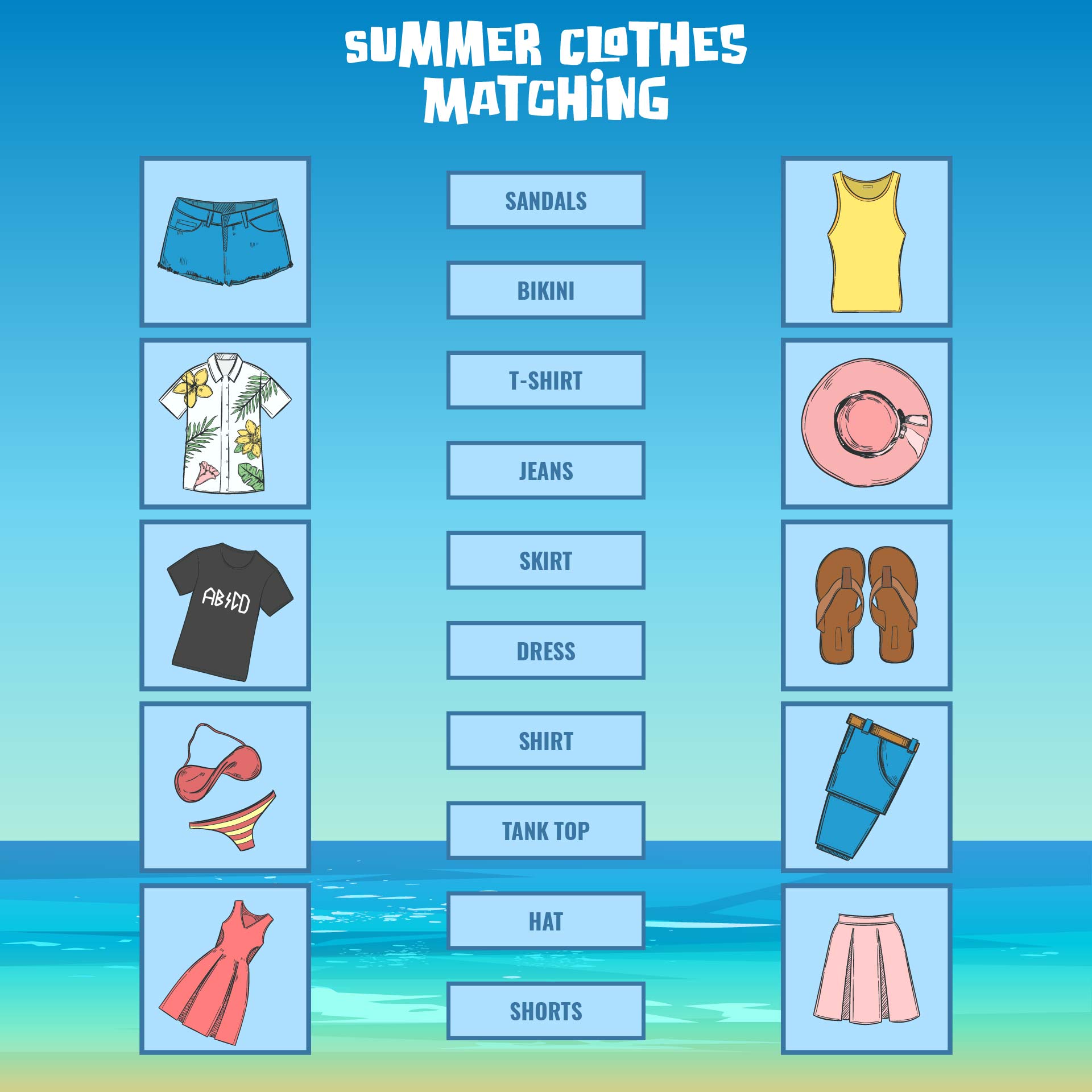 Summer Clothes ESL Printable Worksheets For Kids