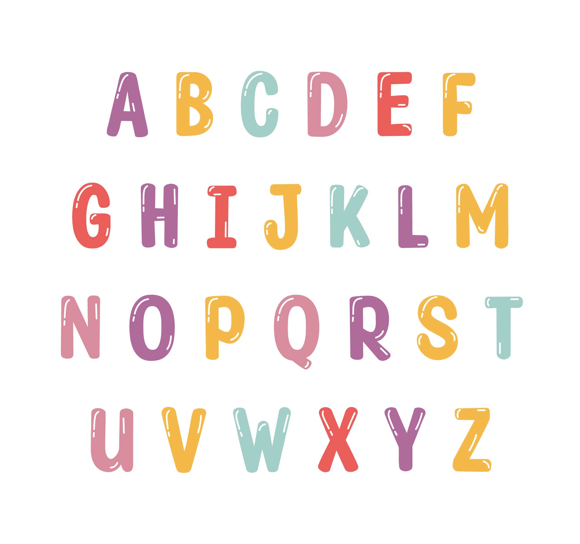 Big Bubble Letters Learning Printables