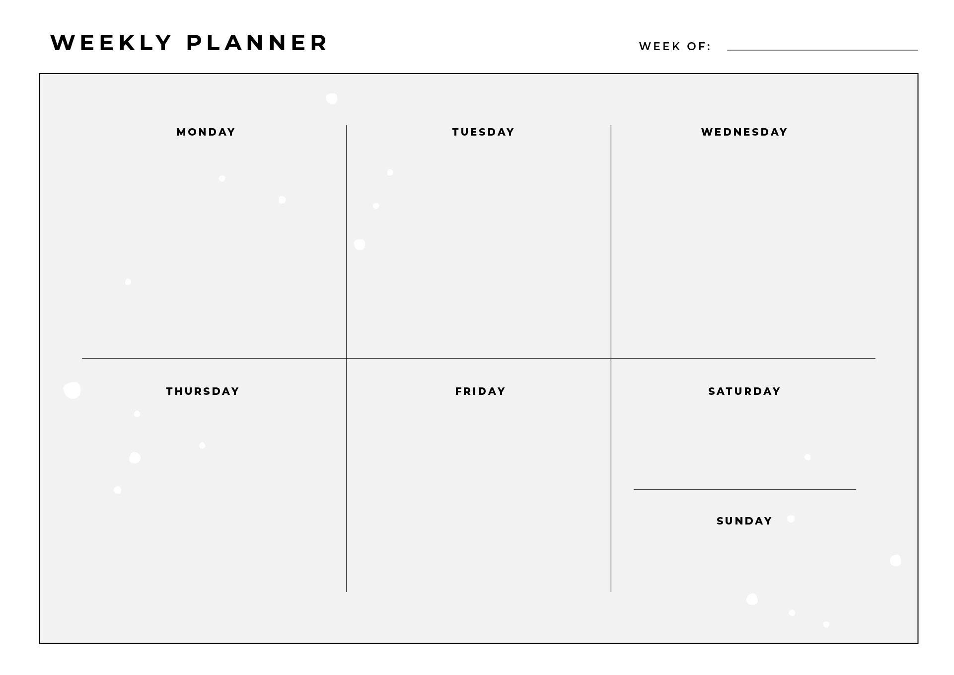 Black And White Weekly Planner Printables