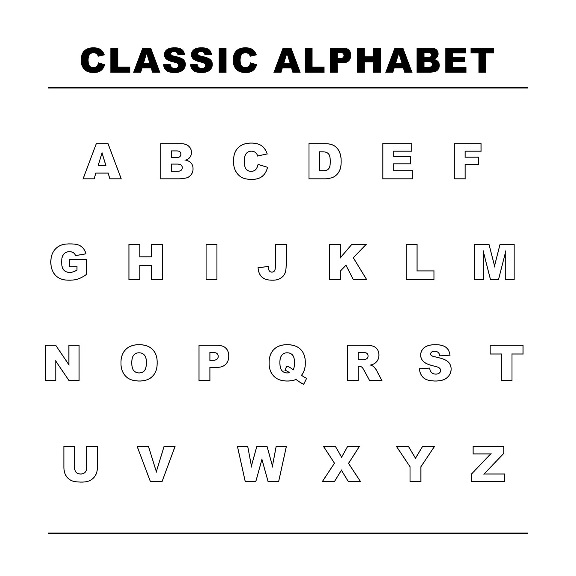 Classic Alphabet Printables Template