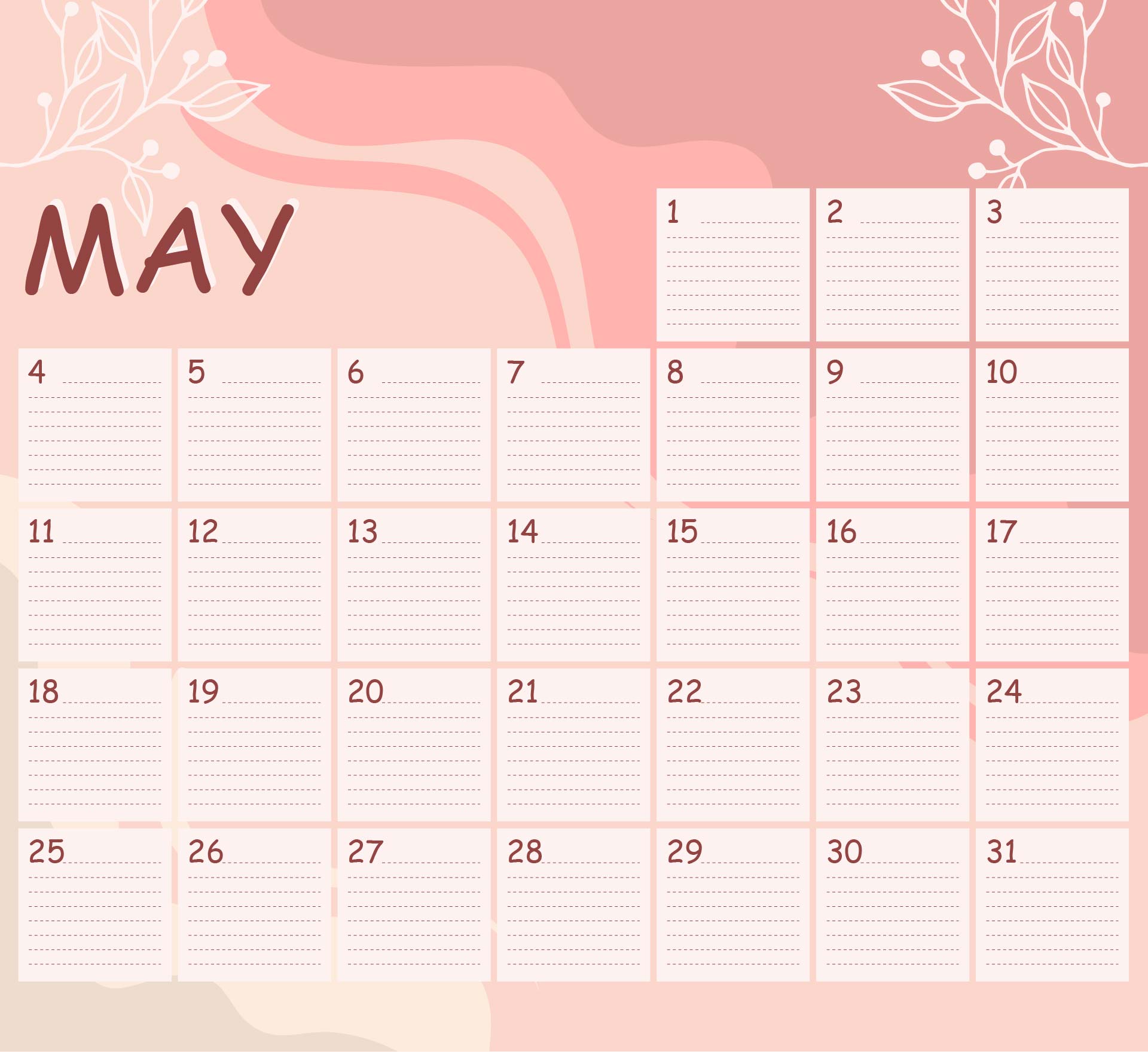 May Printable Calendar And Planners Template