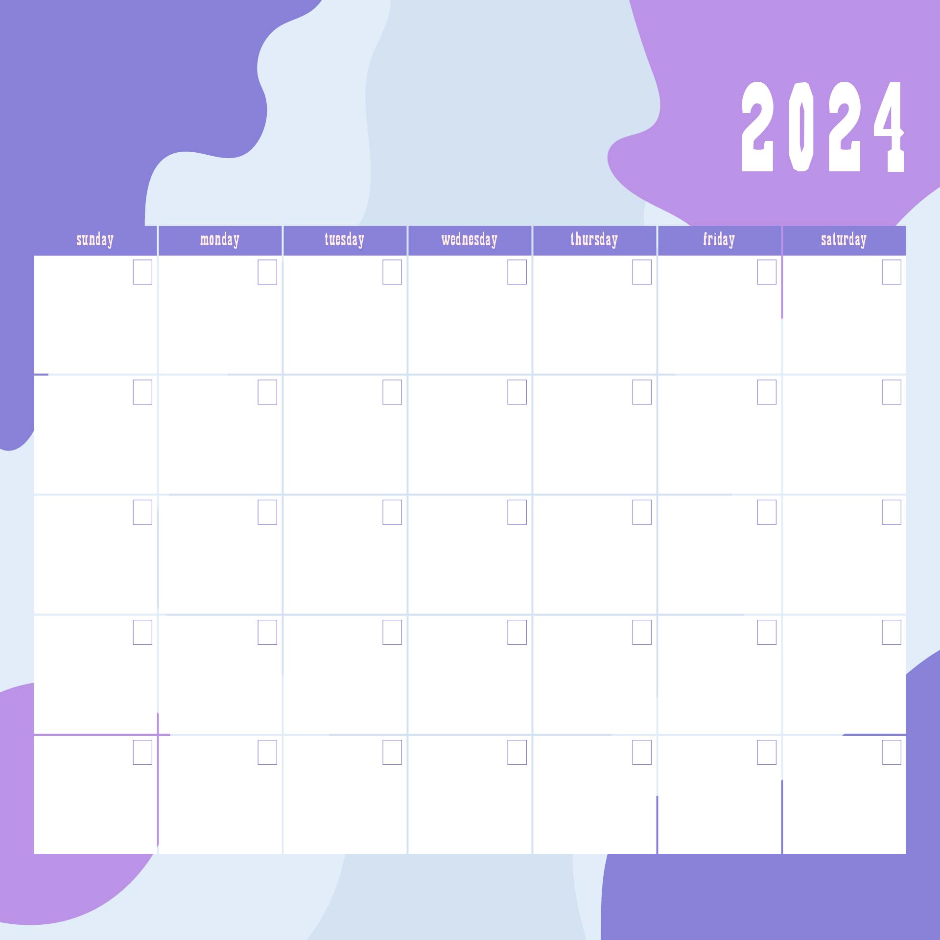 Printable 2024 Monthly Calendar Templates