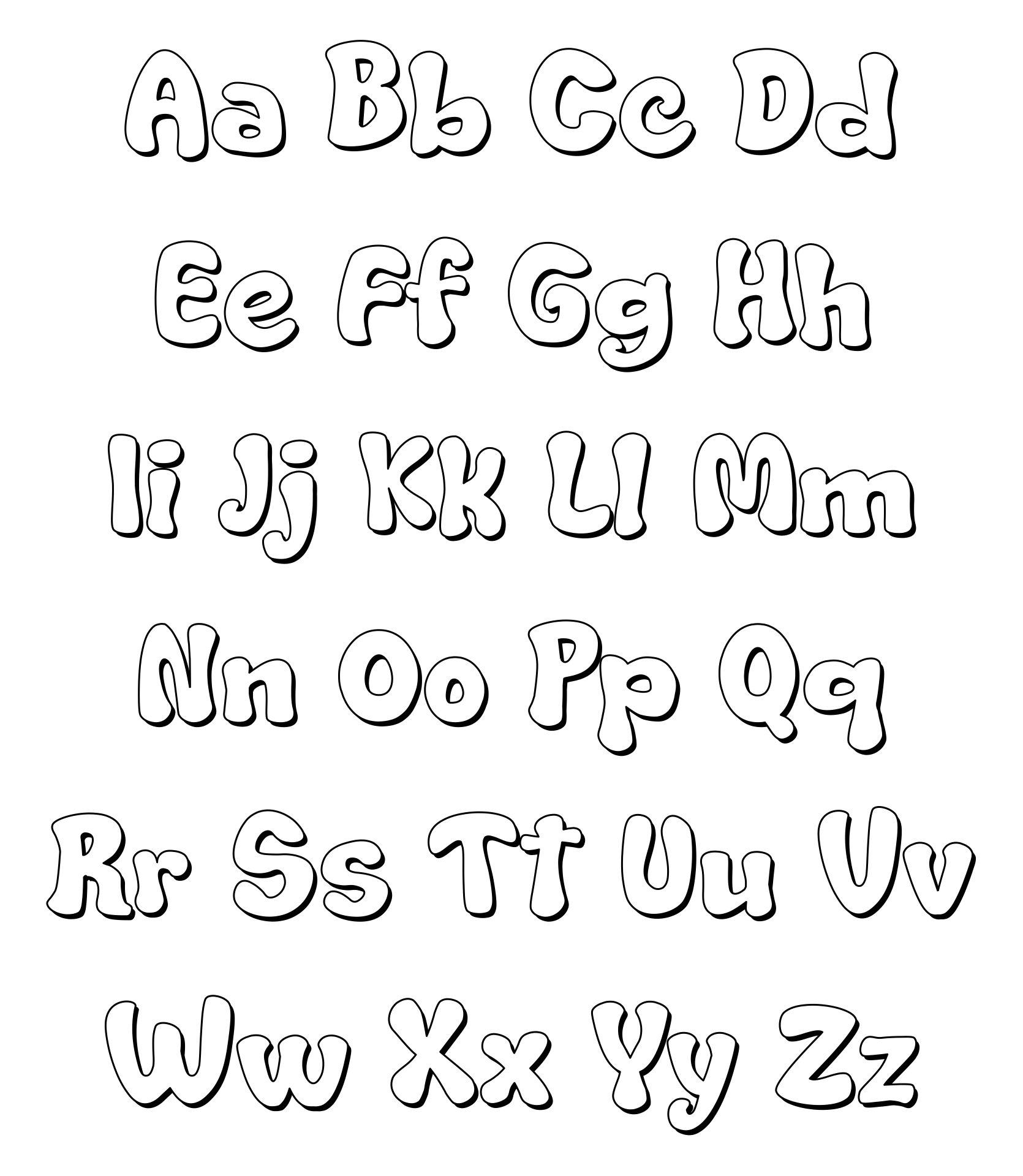 Printable All Alphabet With Lowercase Coloring Page