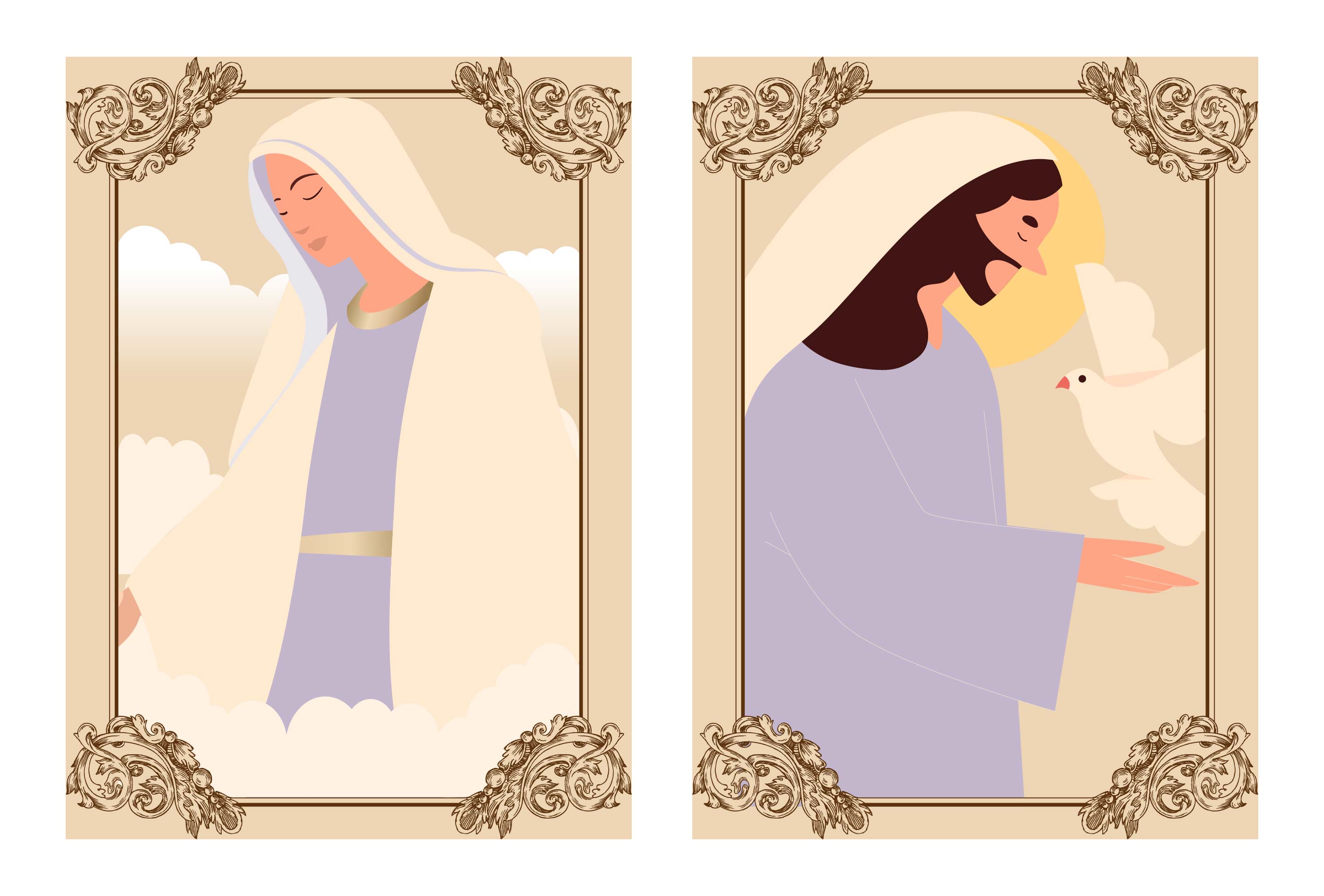 Printable Antique Catholic Holy Cards Collage
