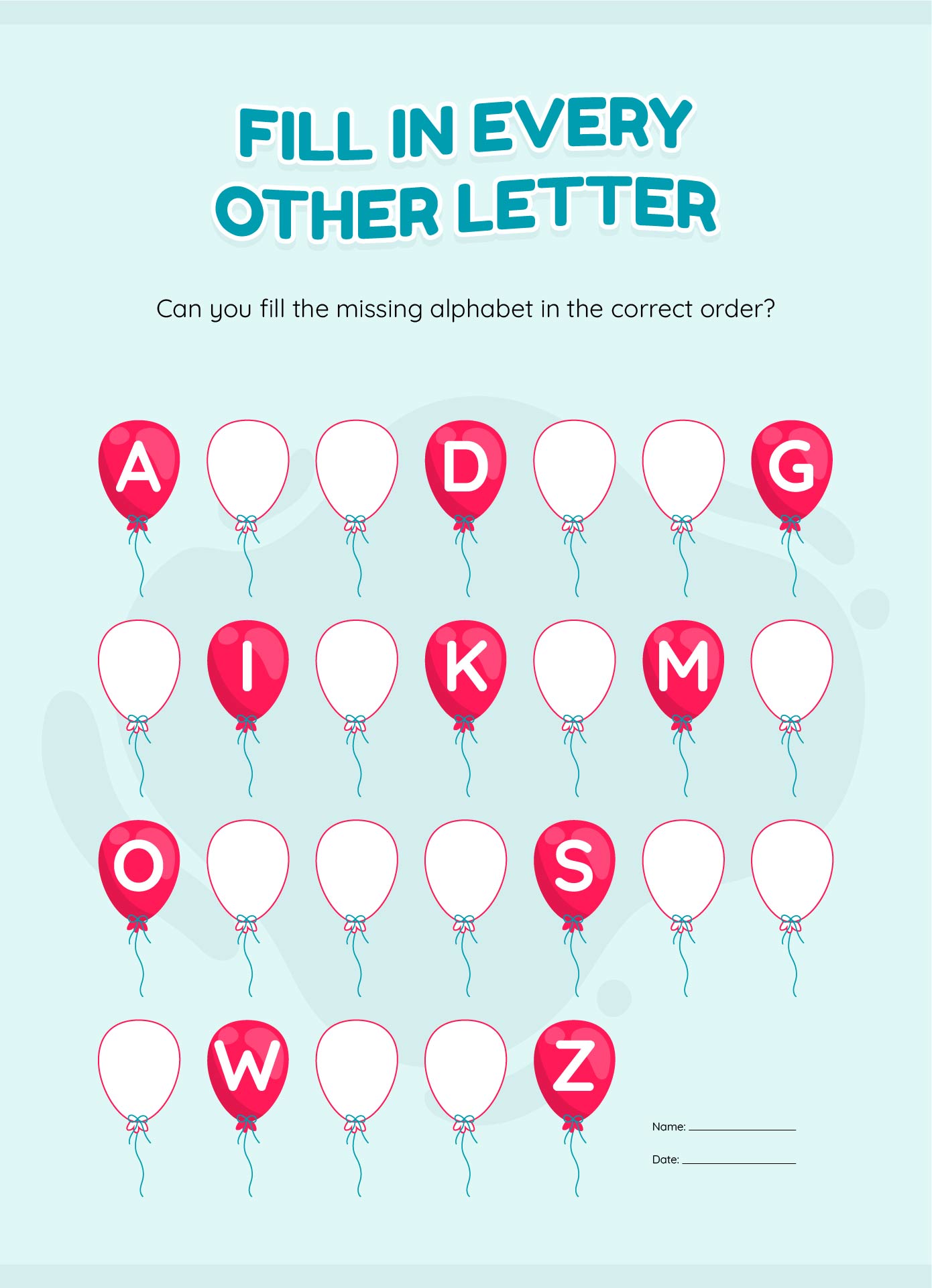 Printable Bubble Letter Alphabet Worksheets