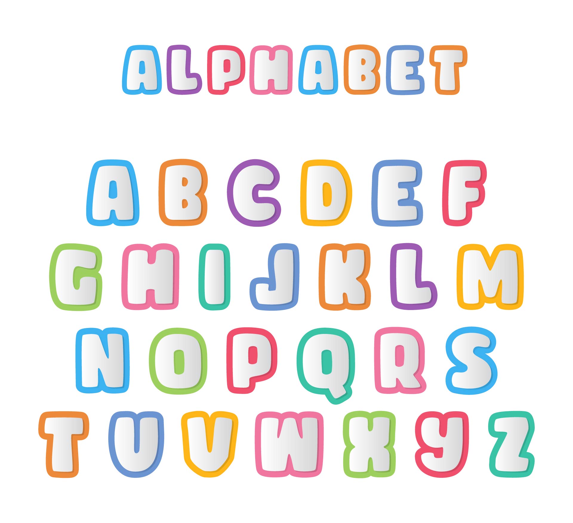 Printable Bubble Writing Alphabet Posters