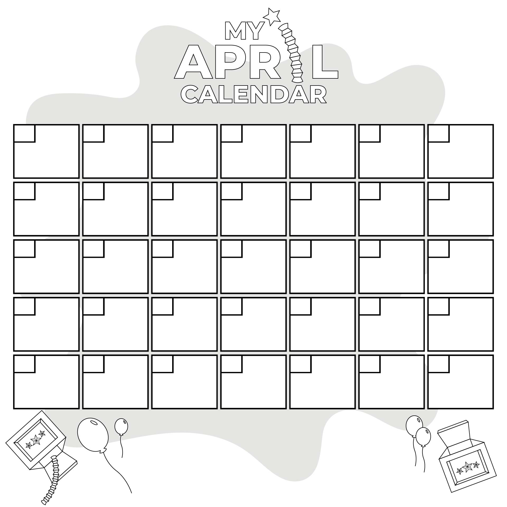 Printable Calendar Worksheets For April