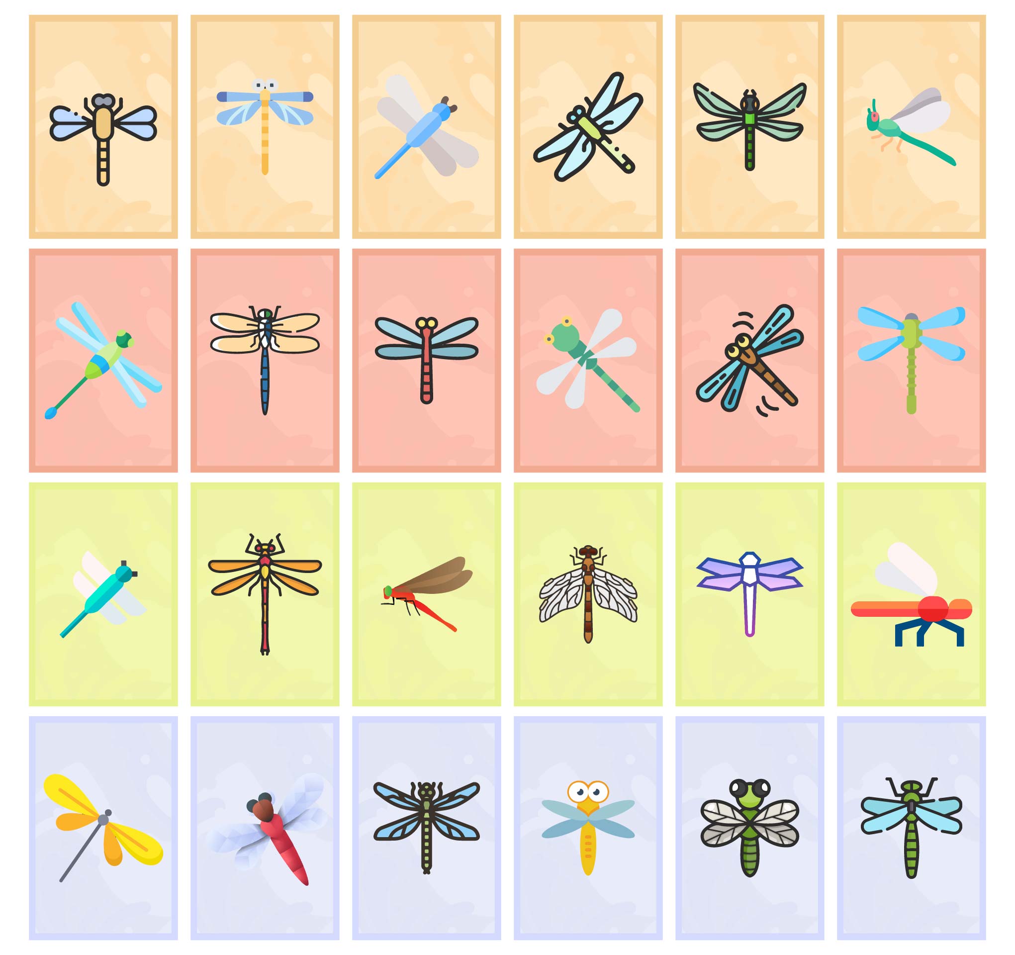 Printable Dragonfly Dominos Collage Sheets