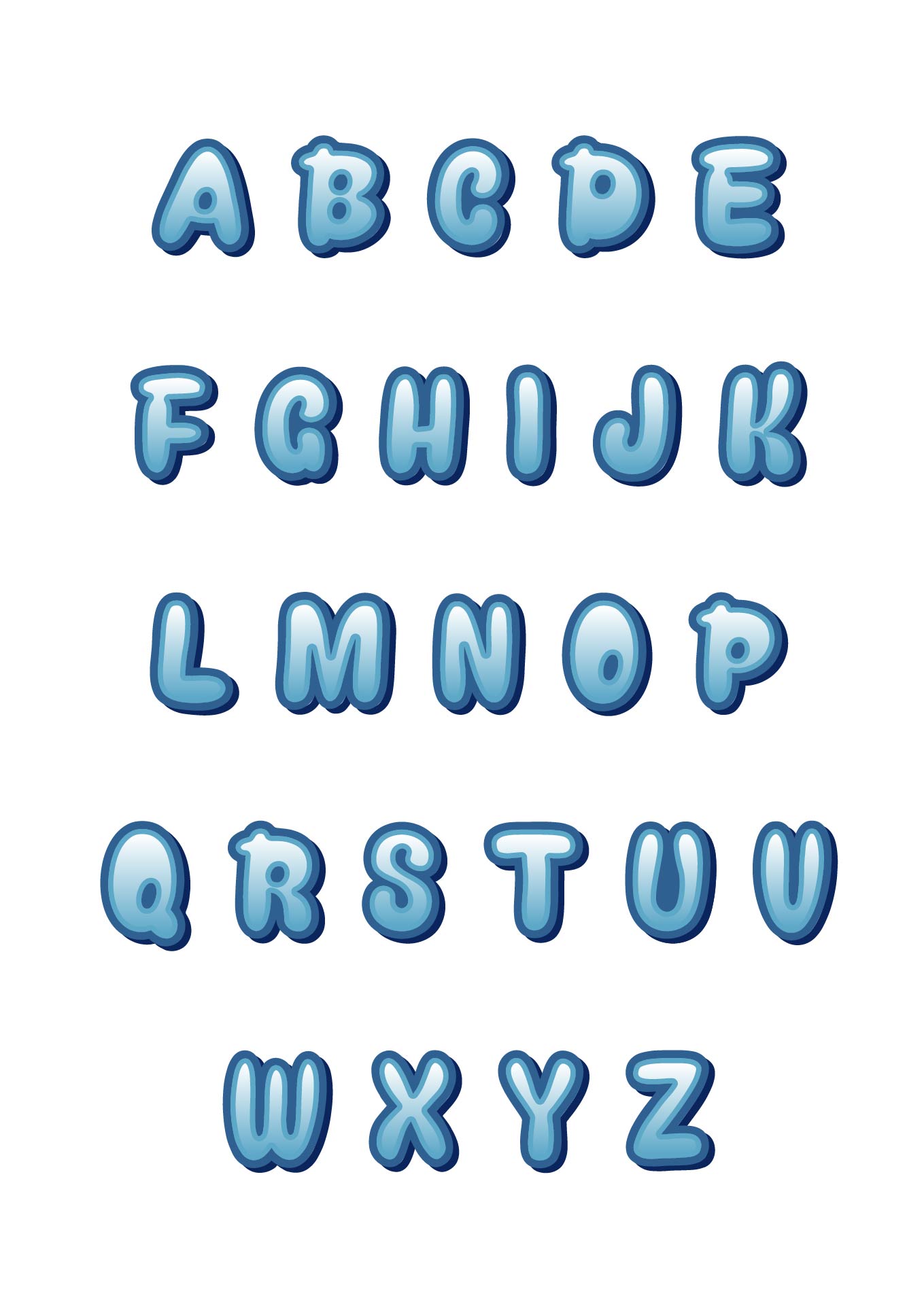 Printable Enticing Bubble Letters