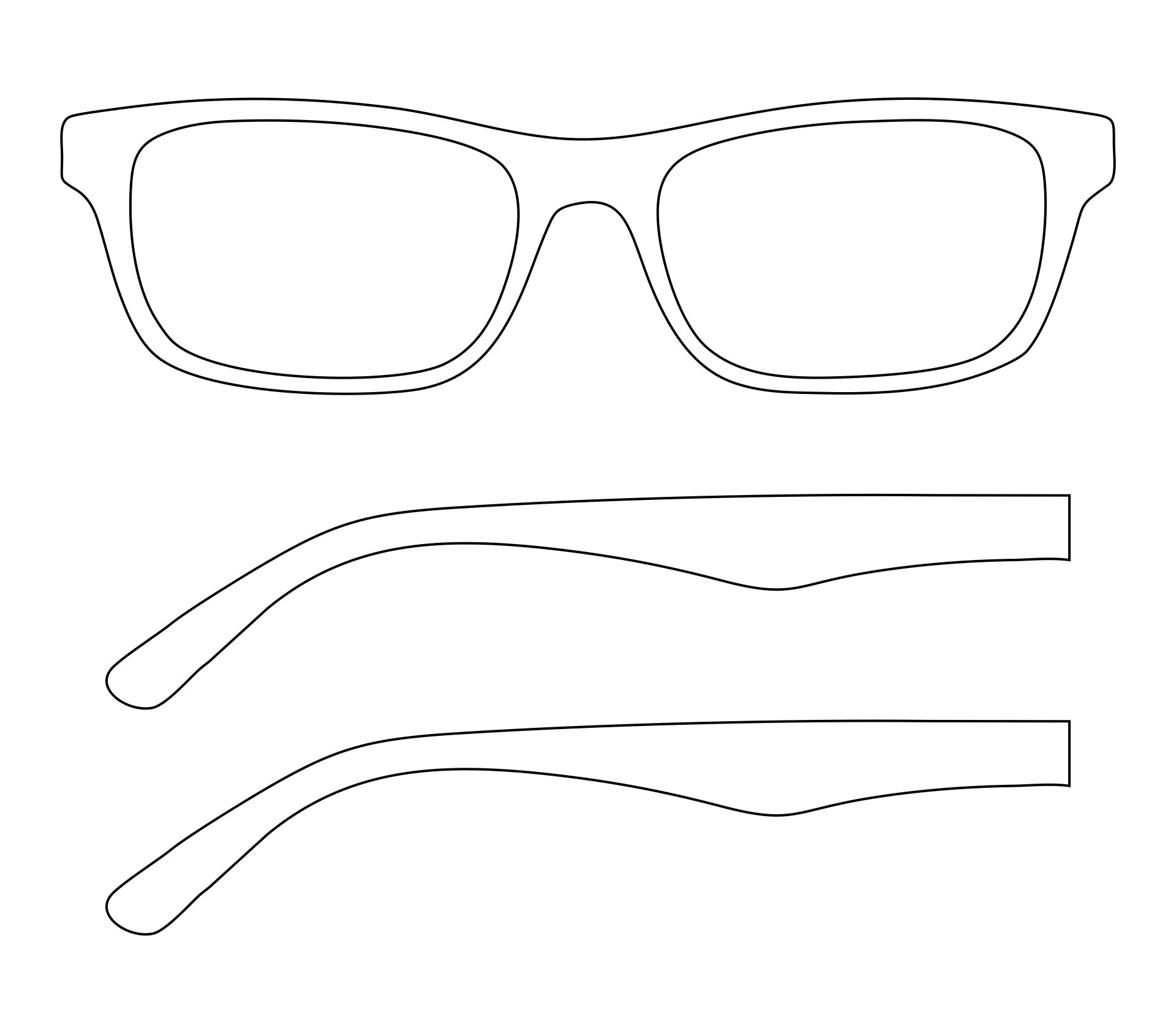 Vurdering Kilde Aktiver 10 Best Sun Glasses Outline Printable - printablee.com