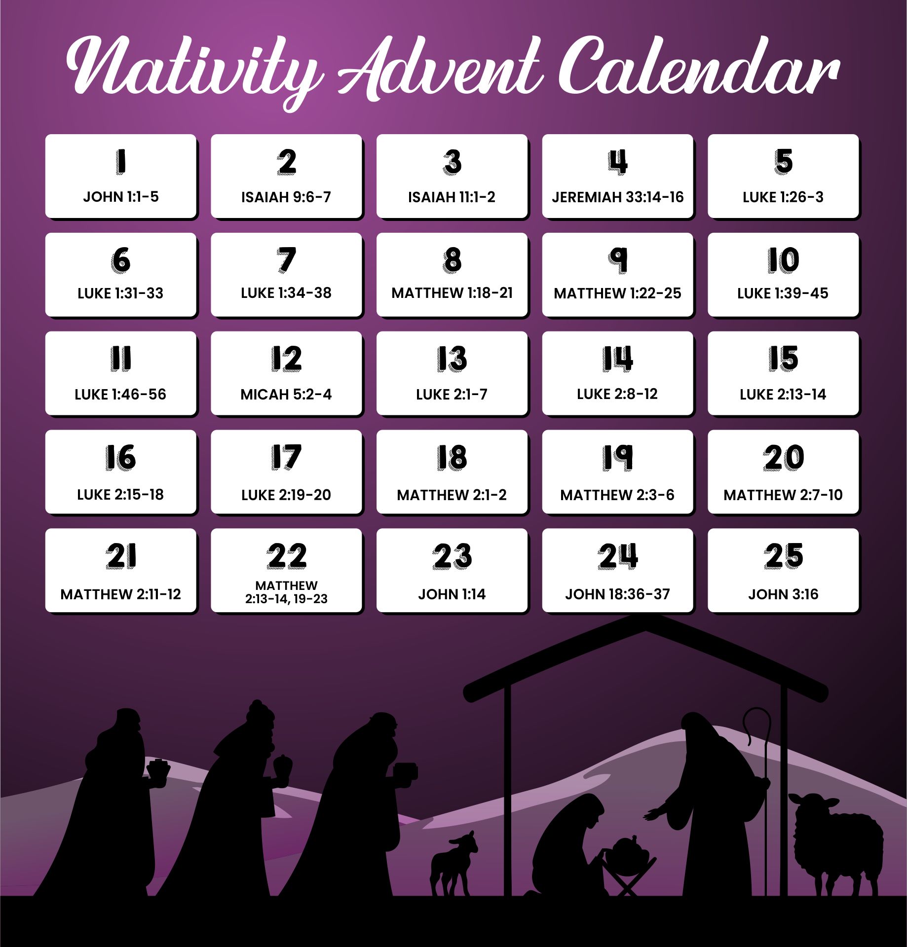 Printable Nativity Advent Calendar