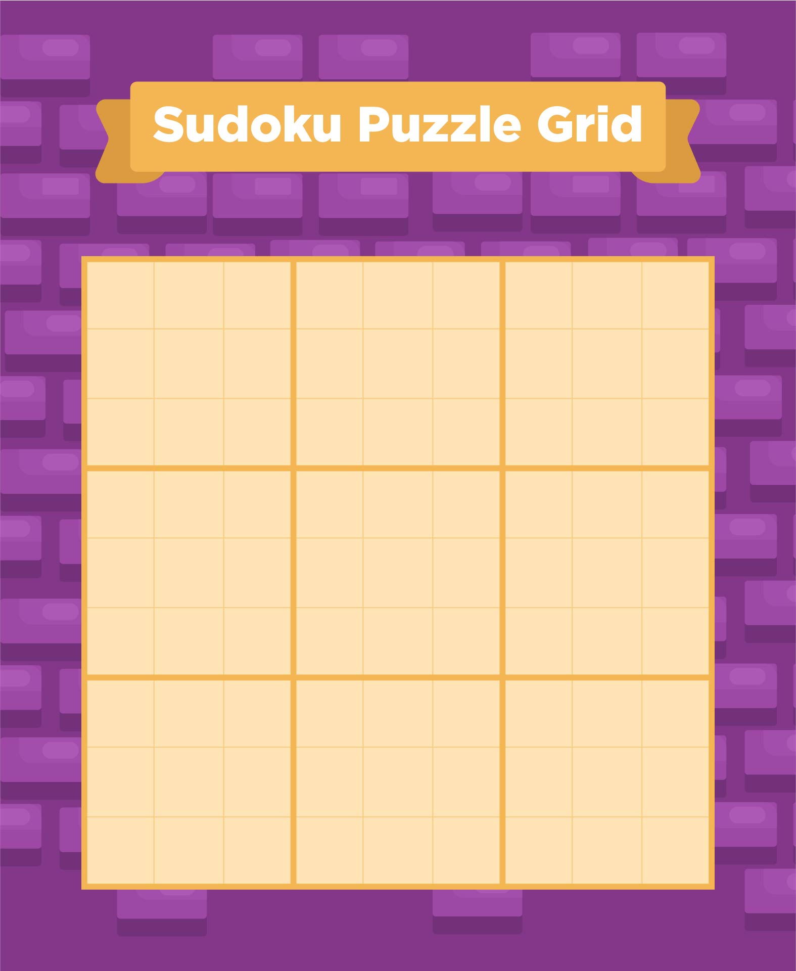 Printable Sudoku 3x3 Puzzle Grid Template