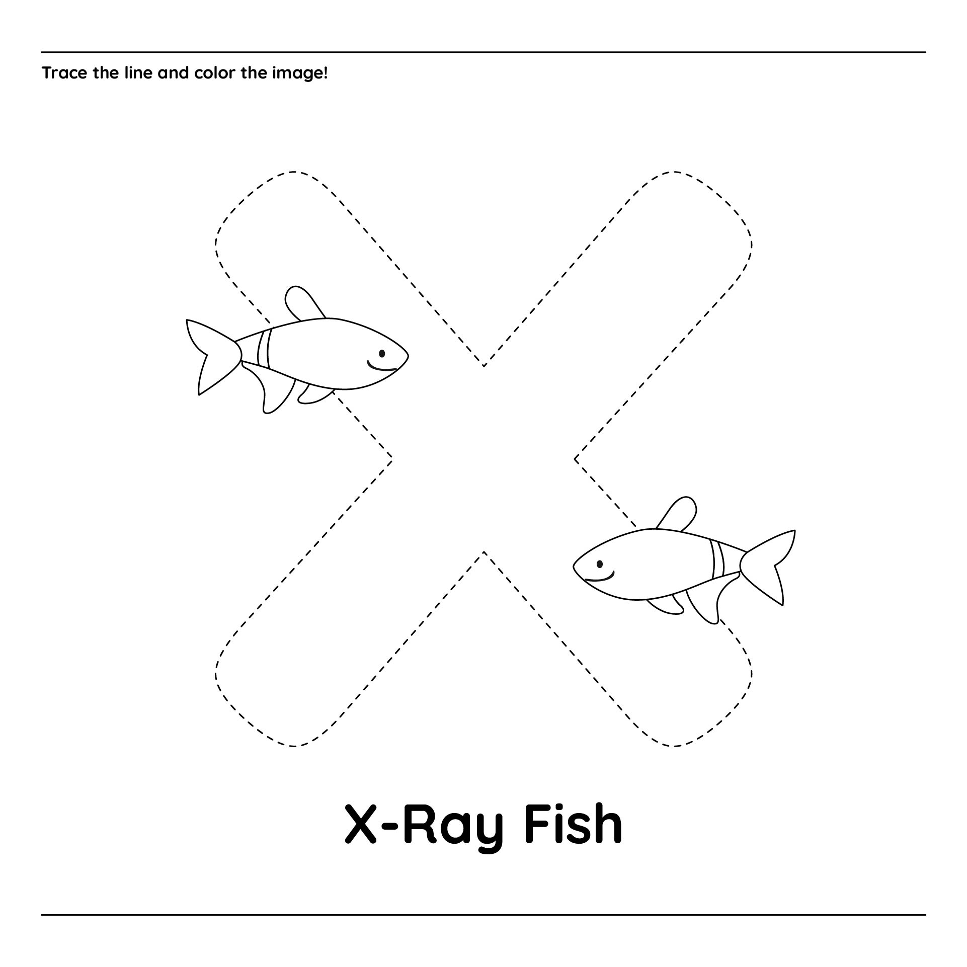 Printable Letter X Coloring Page Template