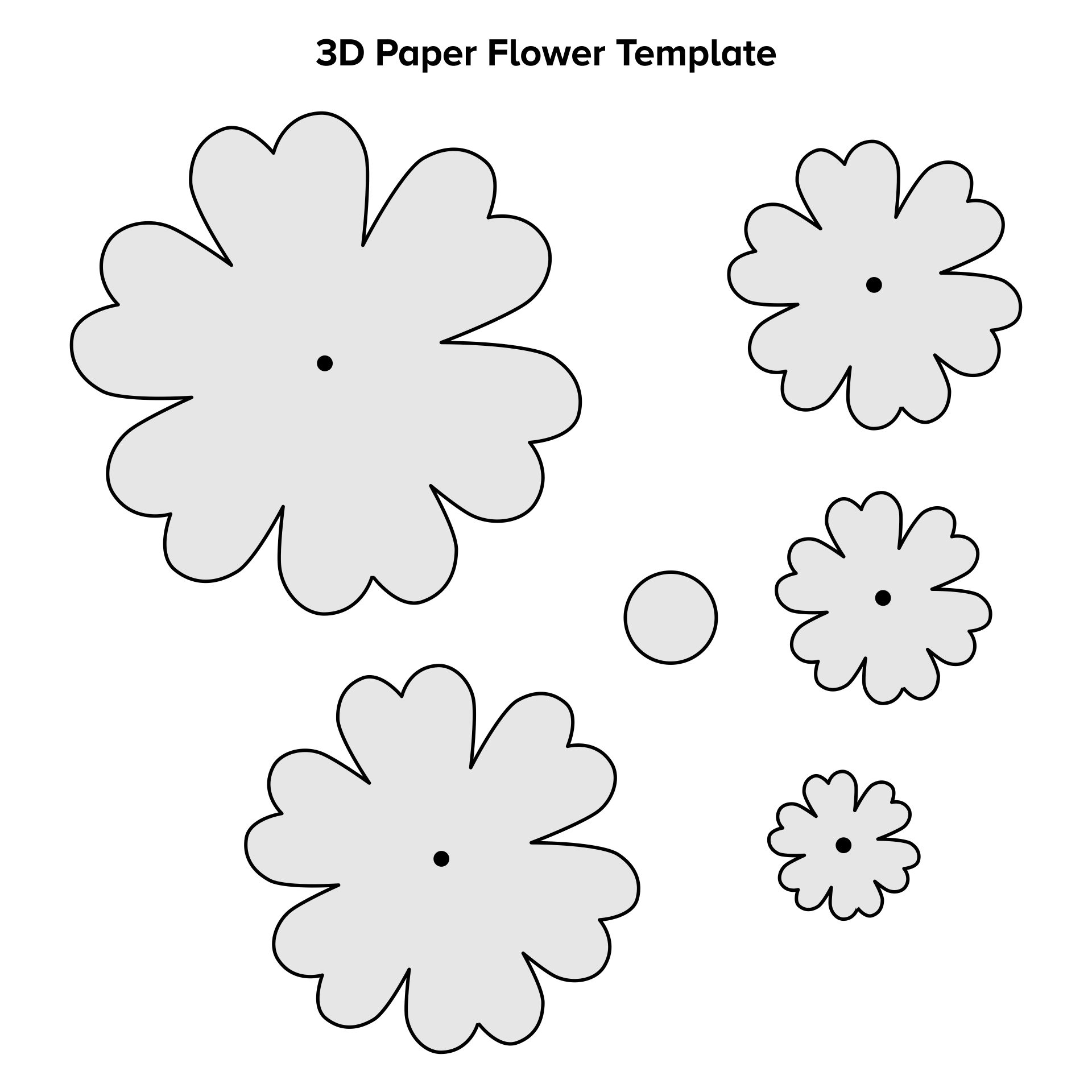 3D Paper Flower Template Printable