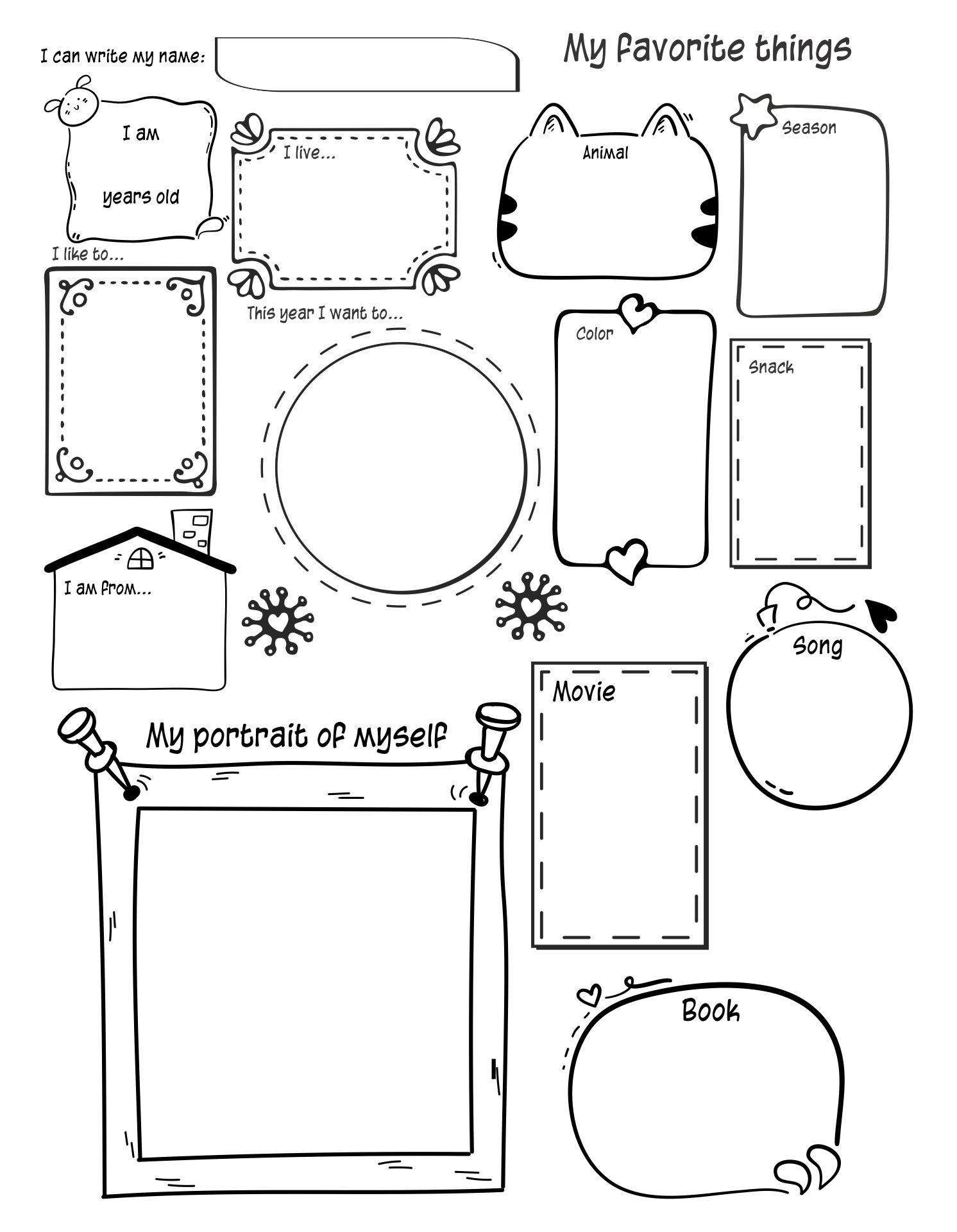 All About Me Printables Icebreaker Activity For Back To School