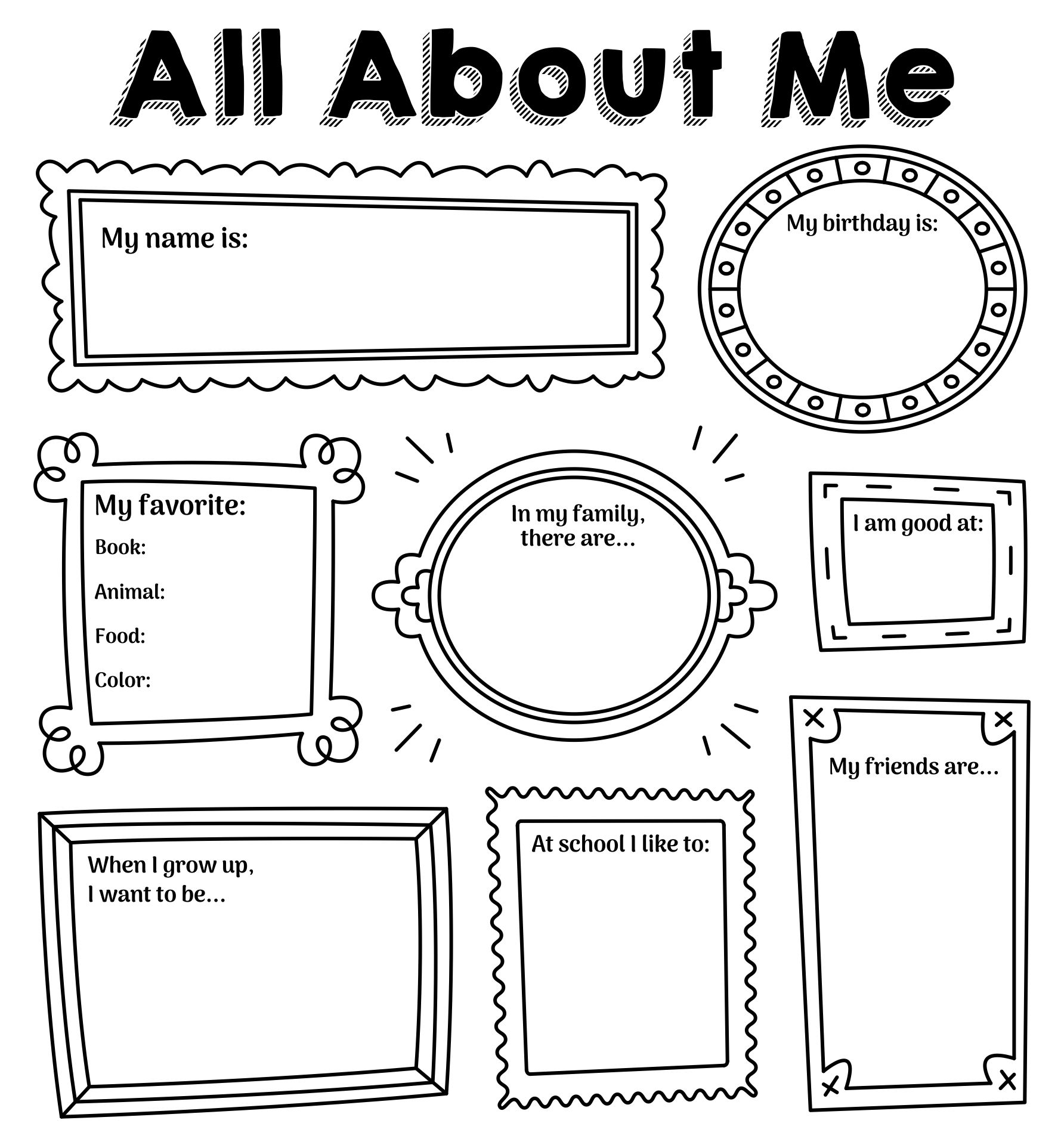 All About Me Profile Printable