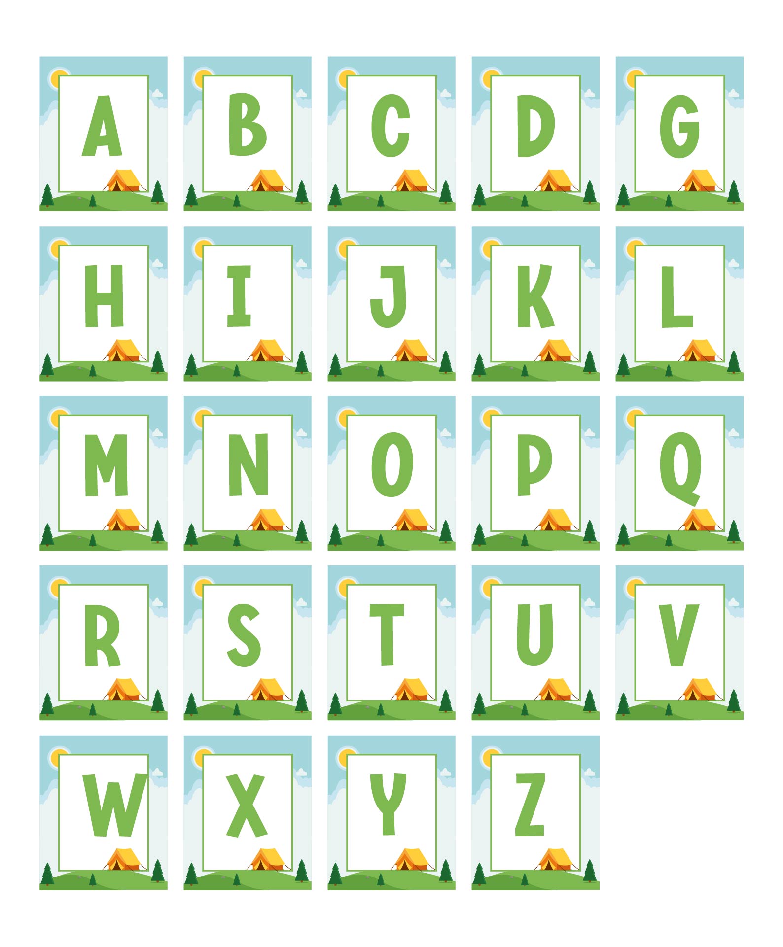 Camping Birthday Party Printable Decorations