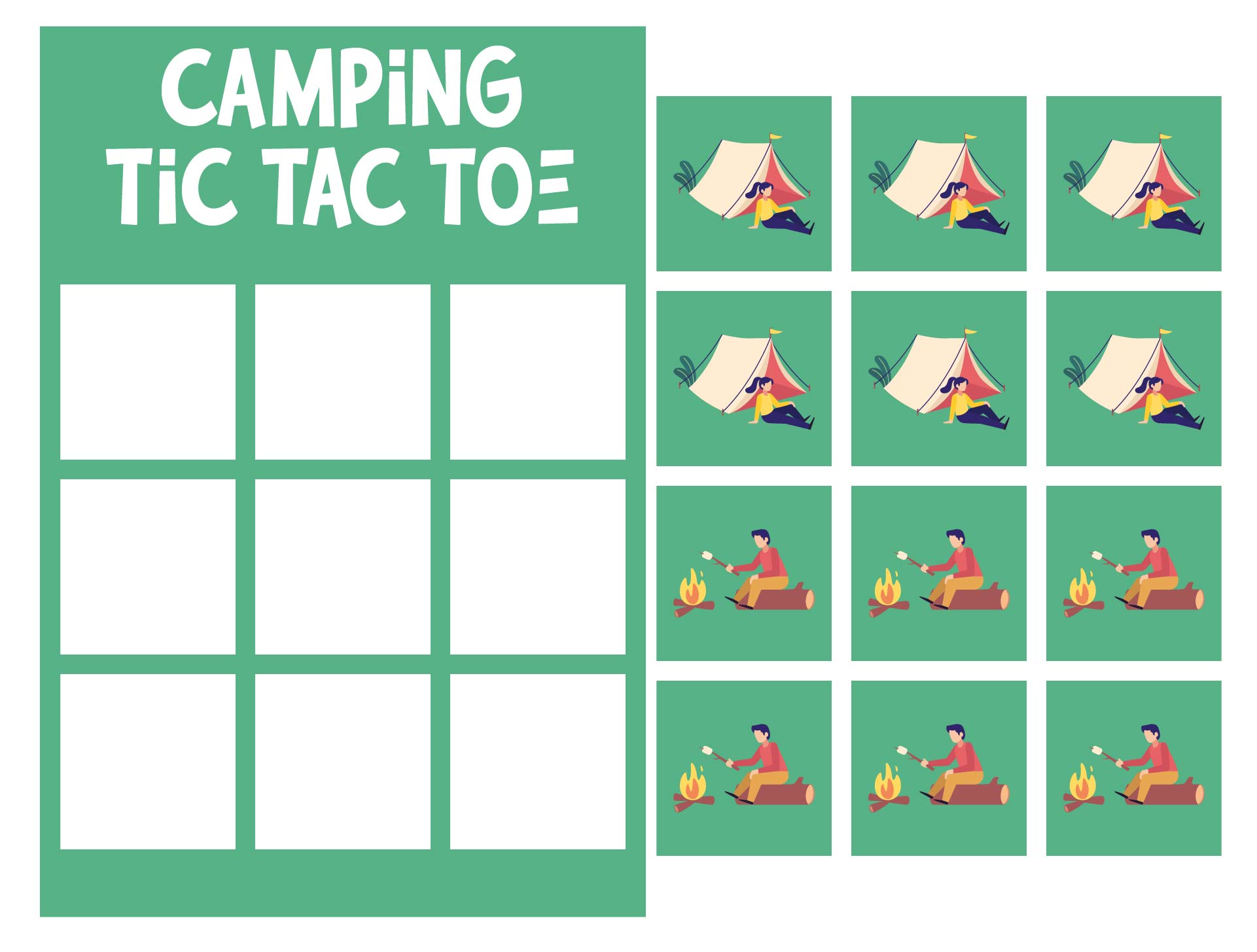 Camping Theme Board Game Printable