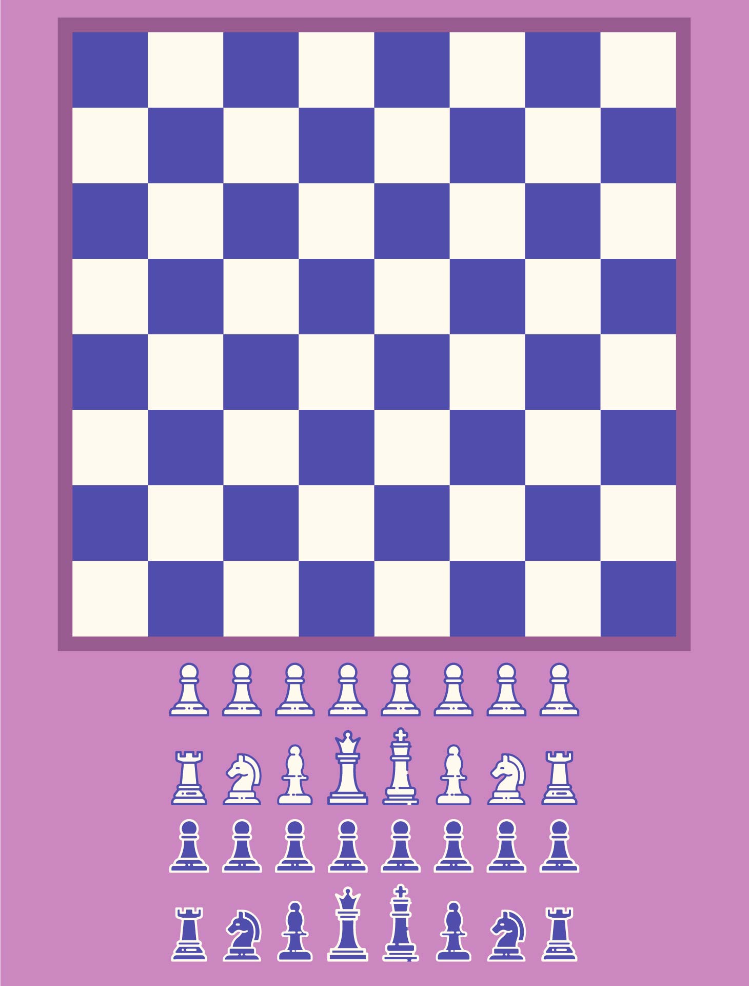 Chessboard And Pieces Template Printable
