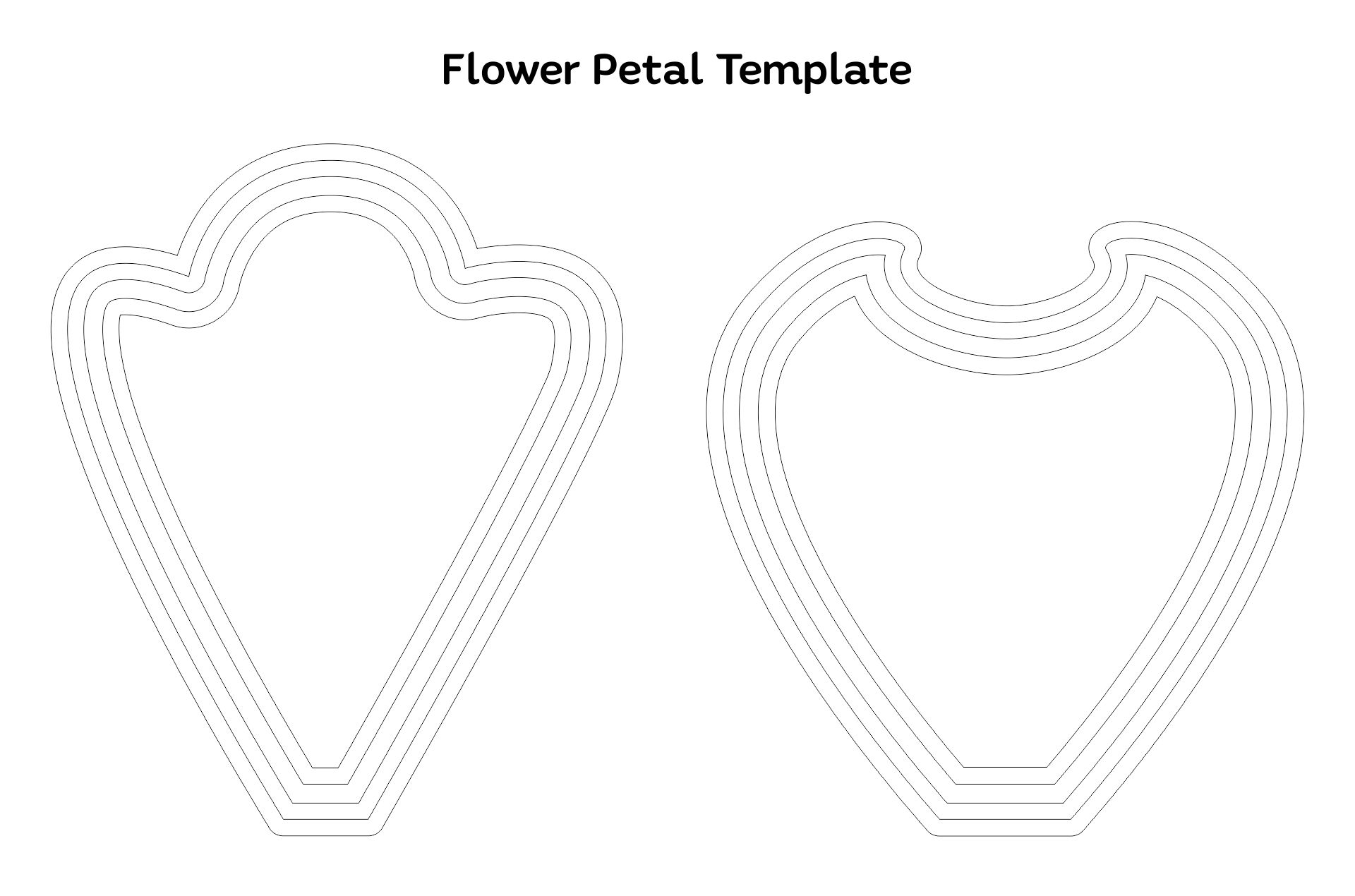 Large Flower Petal Template Printable