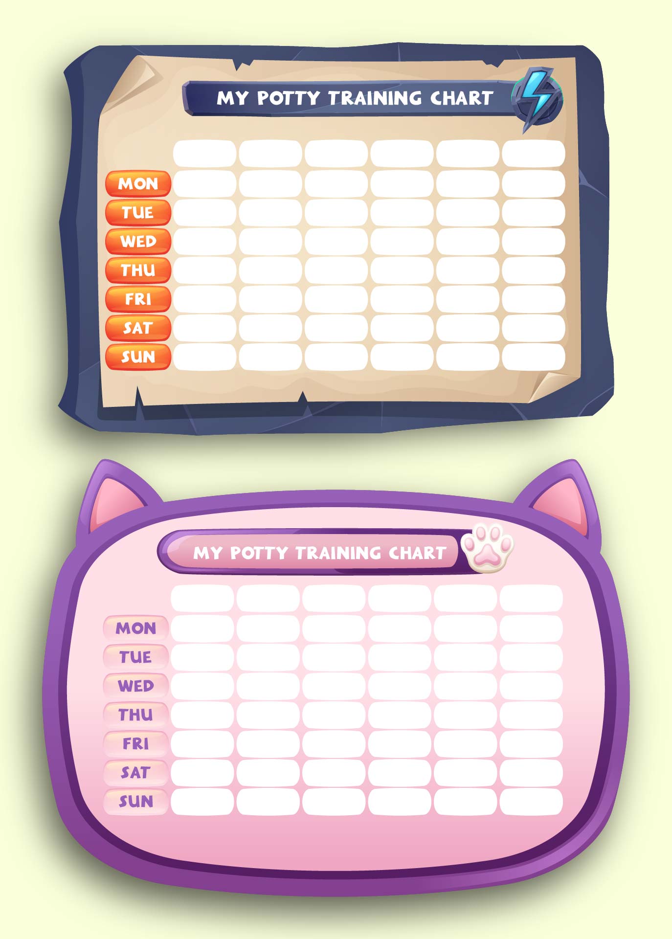Potty Training Charts For Boys And Girls Printable Templates