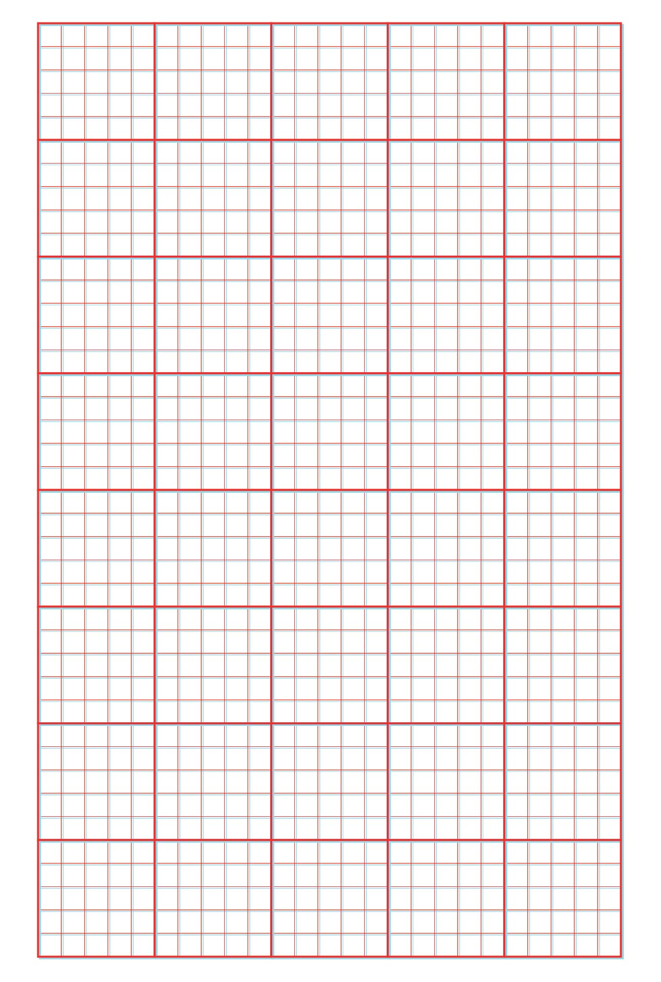 Printable 3D Paper 5x5 Grid