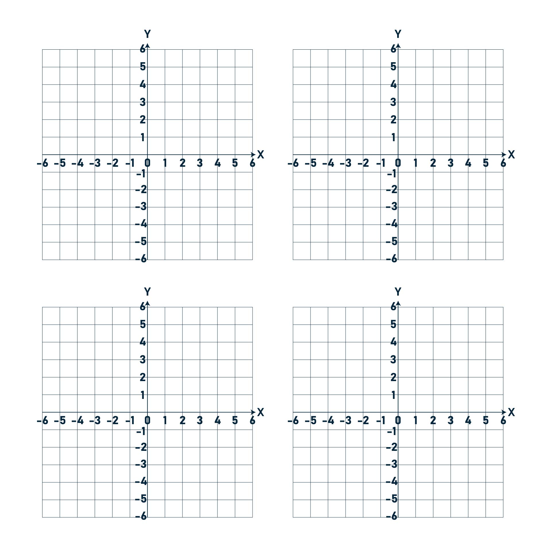 Printable 4 Per Page Cartesian Coordinate Grids