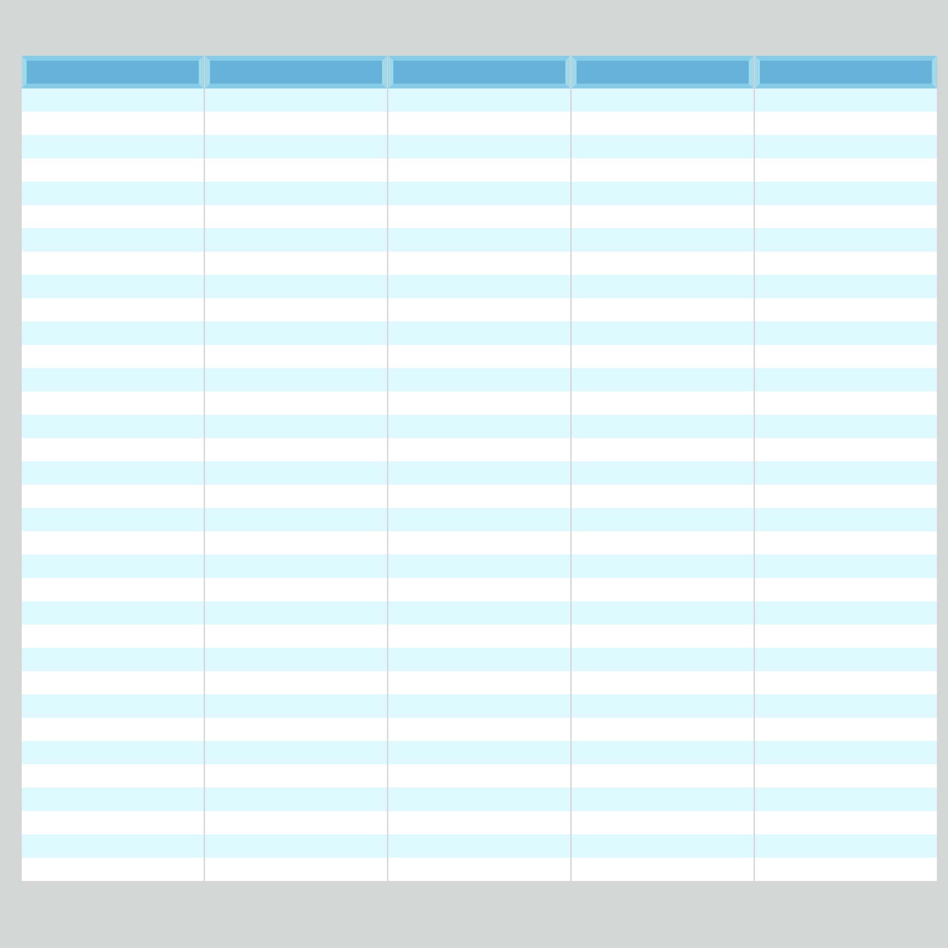 Printable 5 Column Lined Paper Template