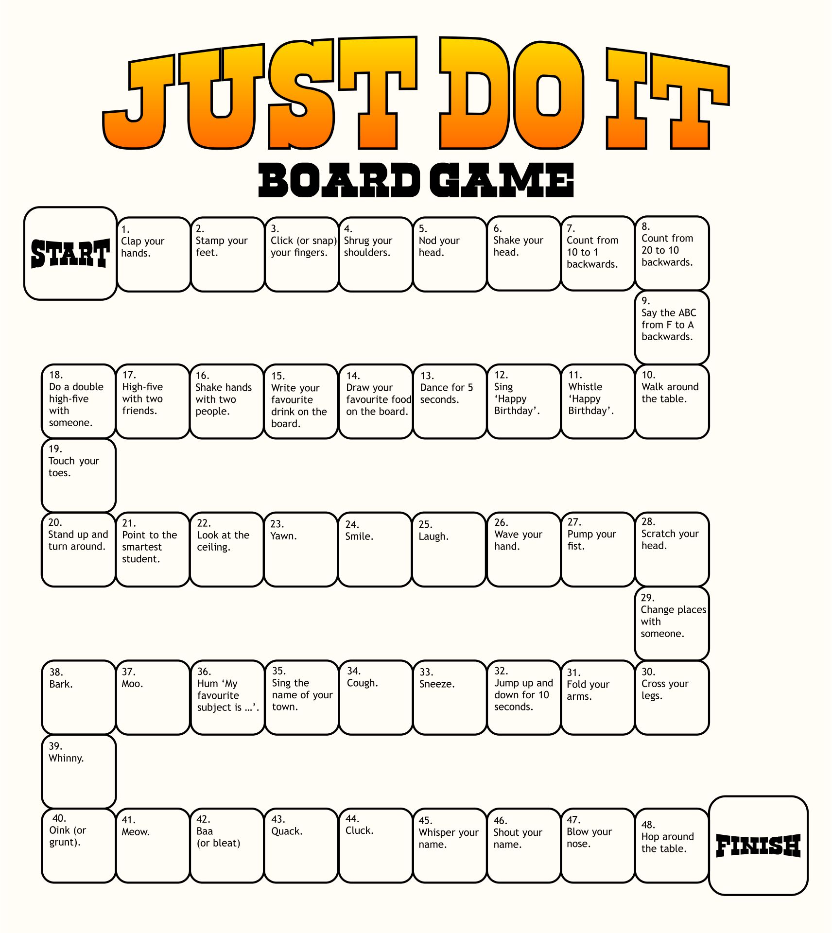 Printable Board Games For ESL Classrooms