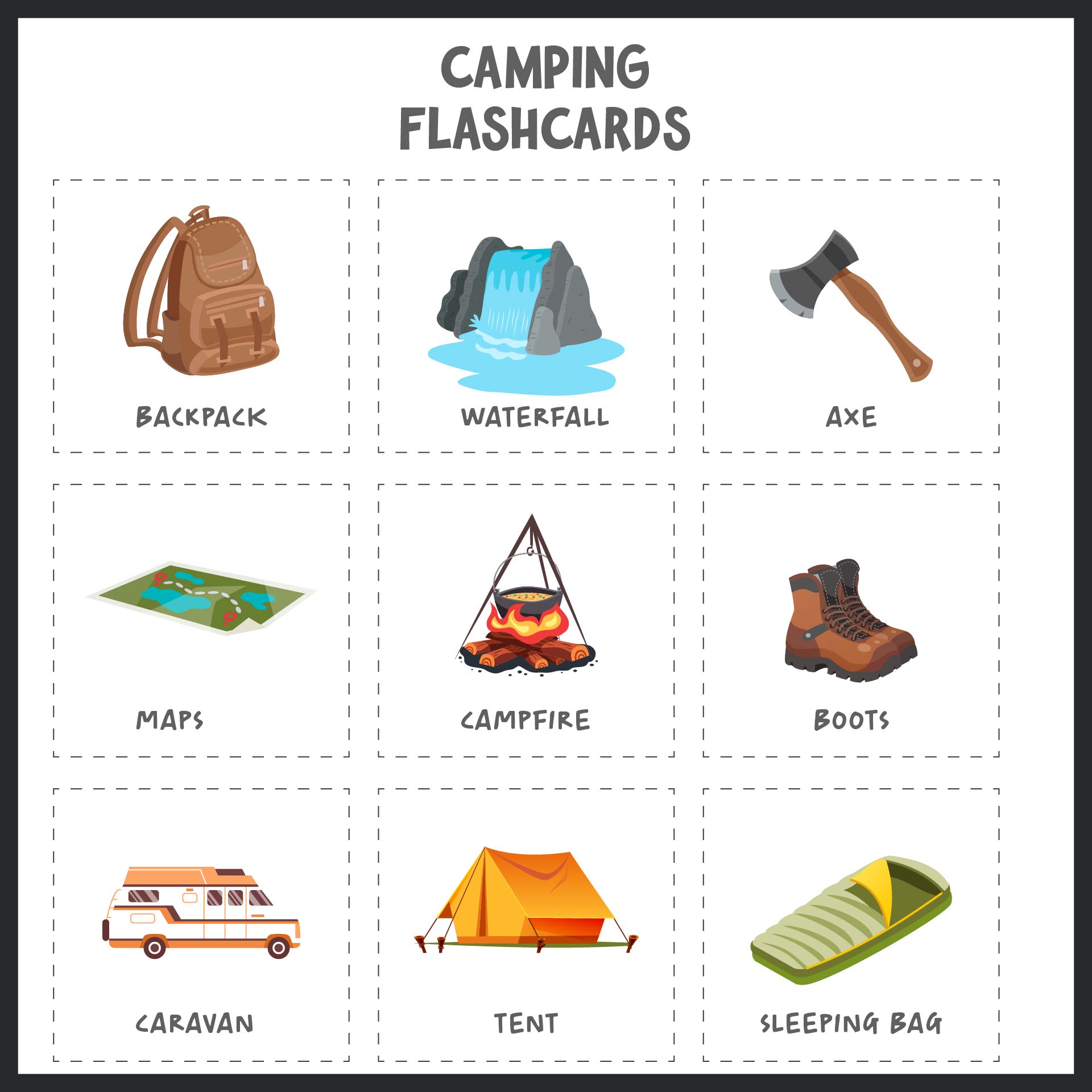 Printable Camping Flashcards