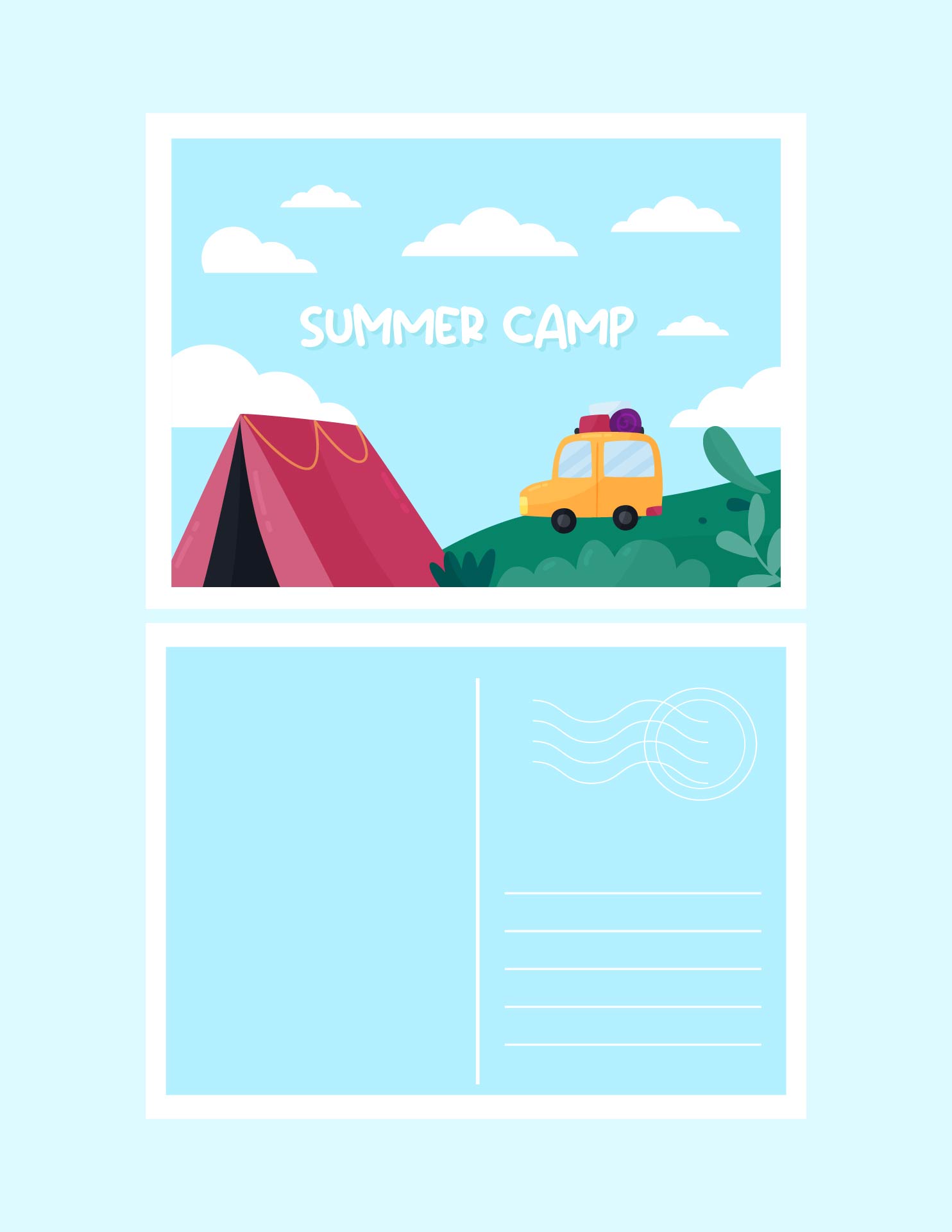 Printable Camping Fun Postcards