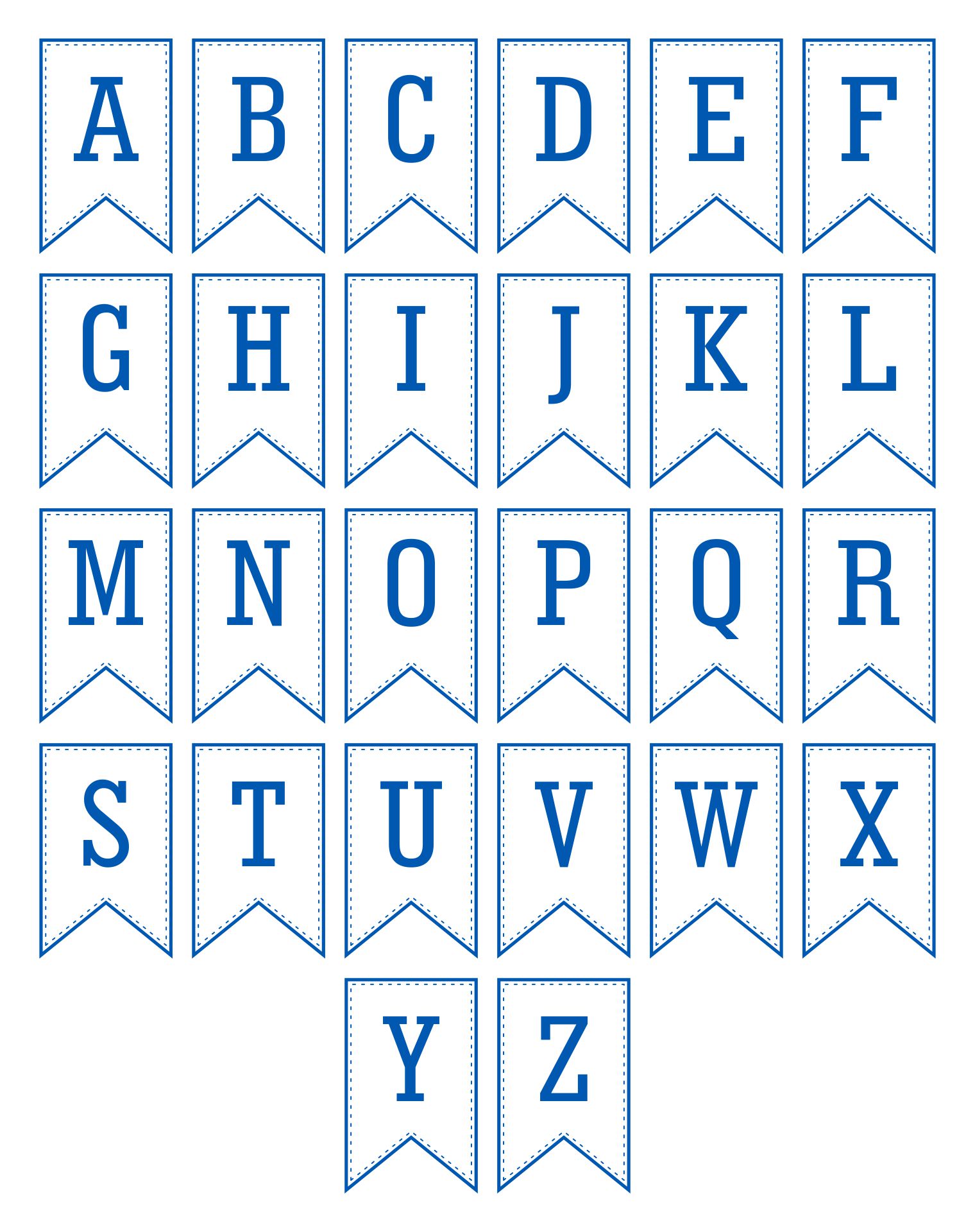 Printable Classic Alphabet Banner Pennants