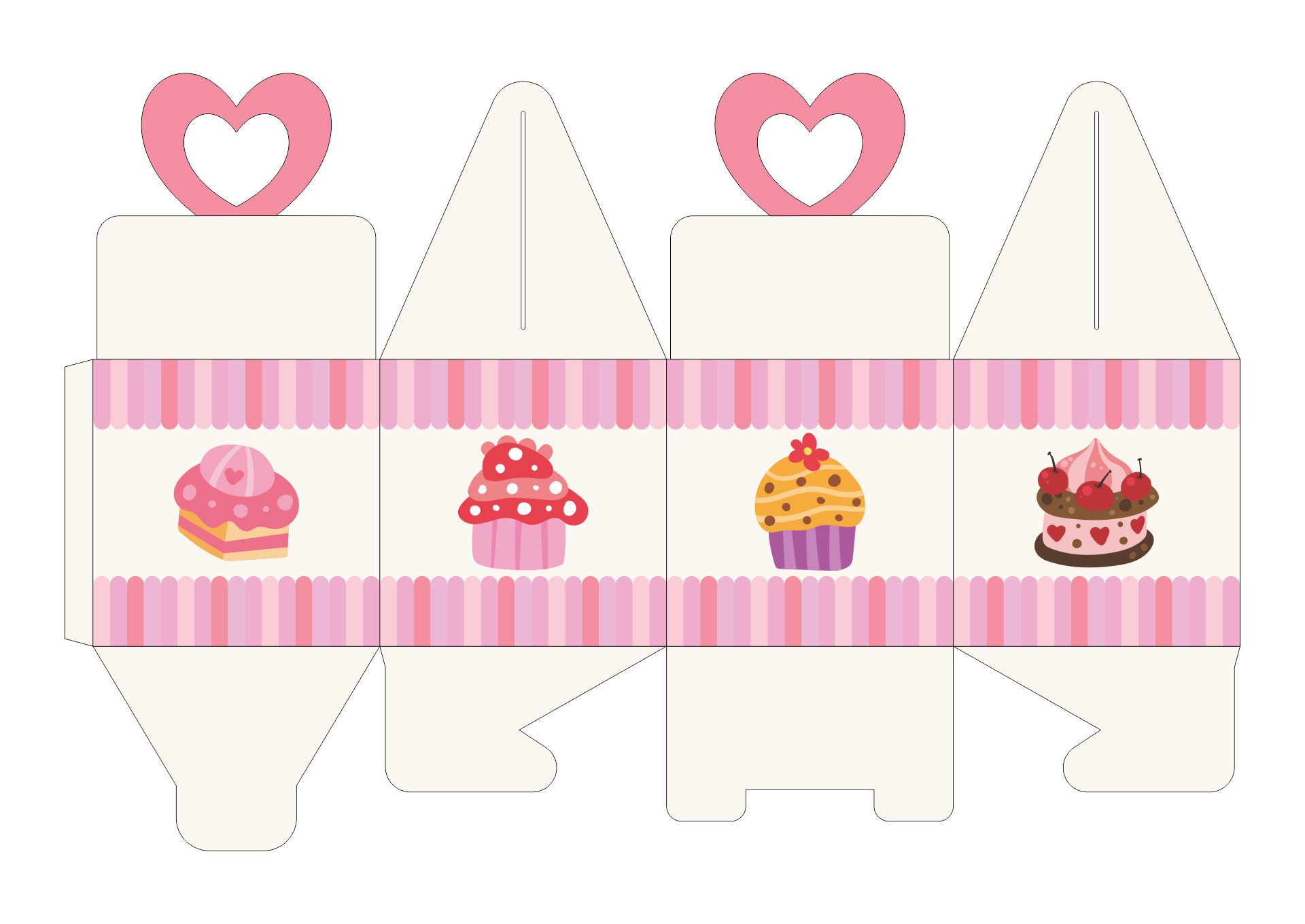 Printable Cupcake Box Template To Cut Out