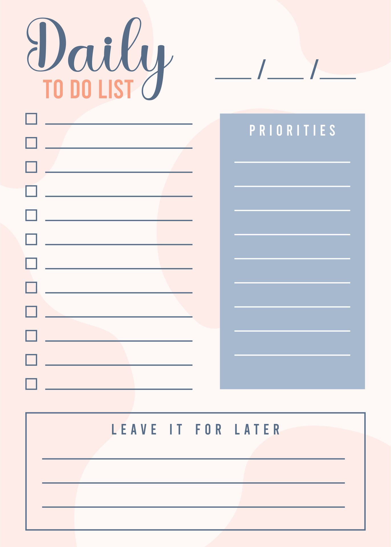 Printable Daily To Do List Planner