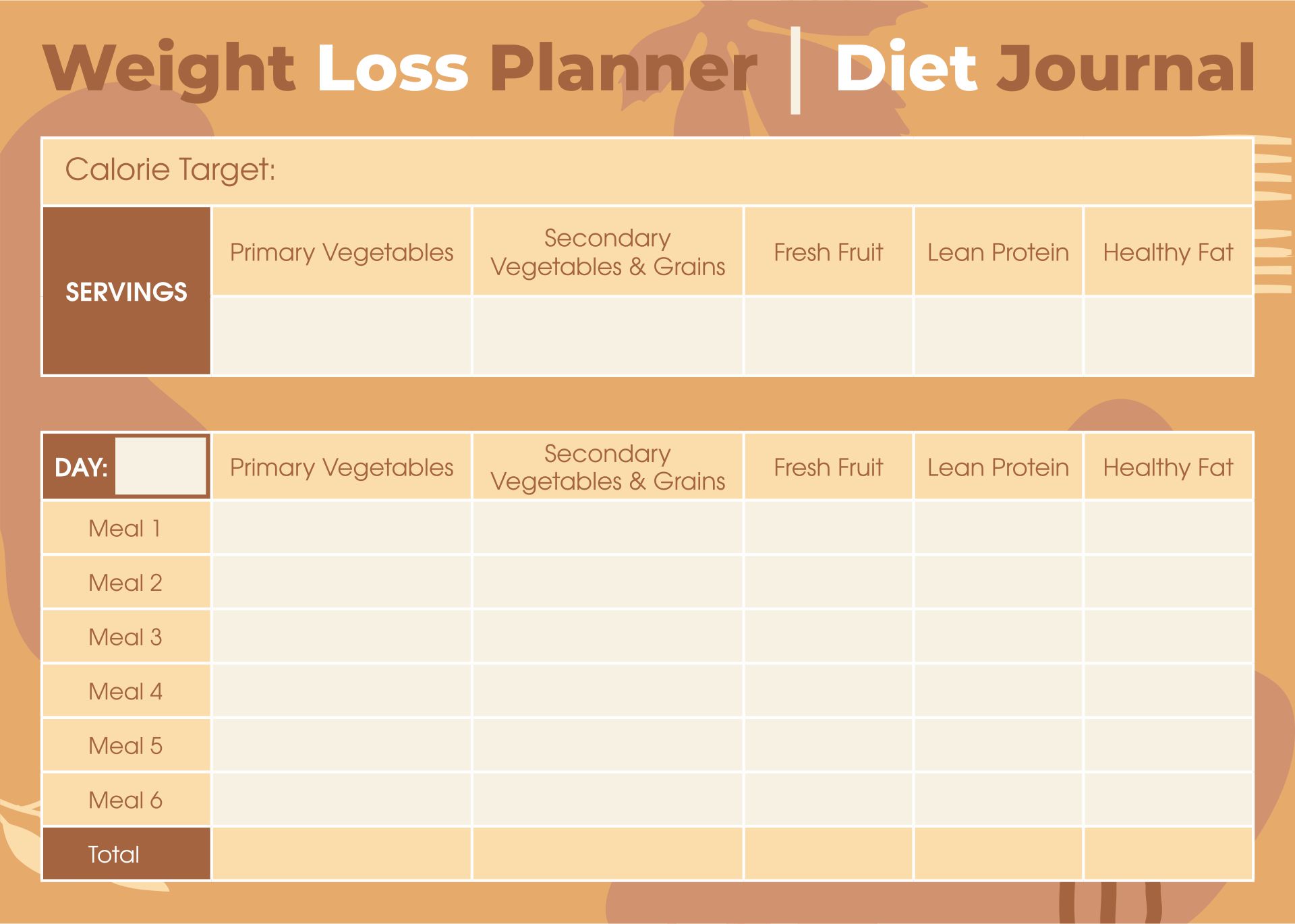 Printable Diet Plan Templates