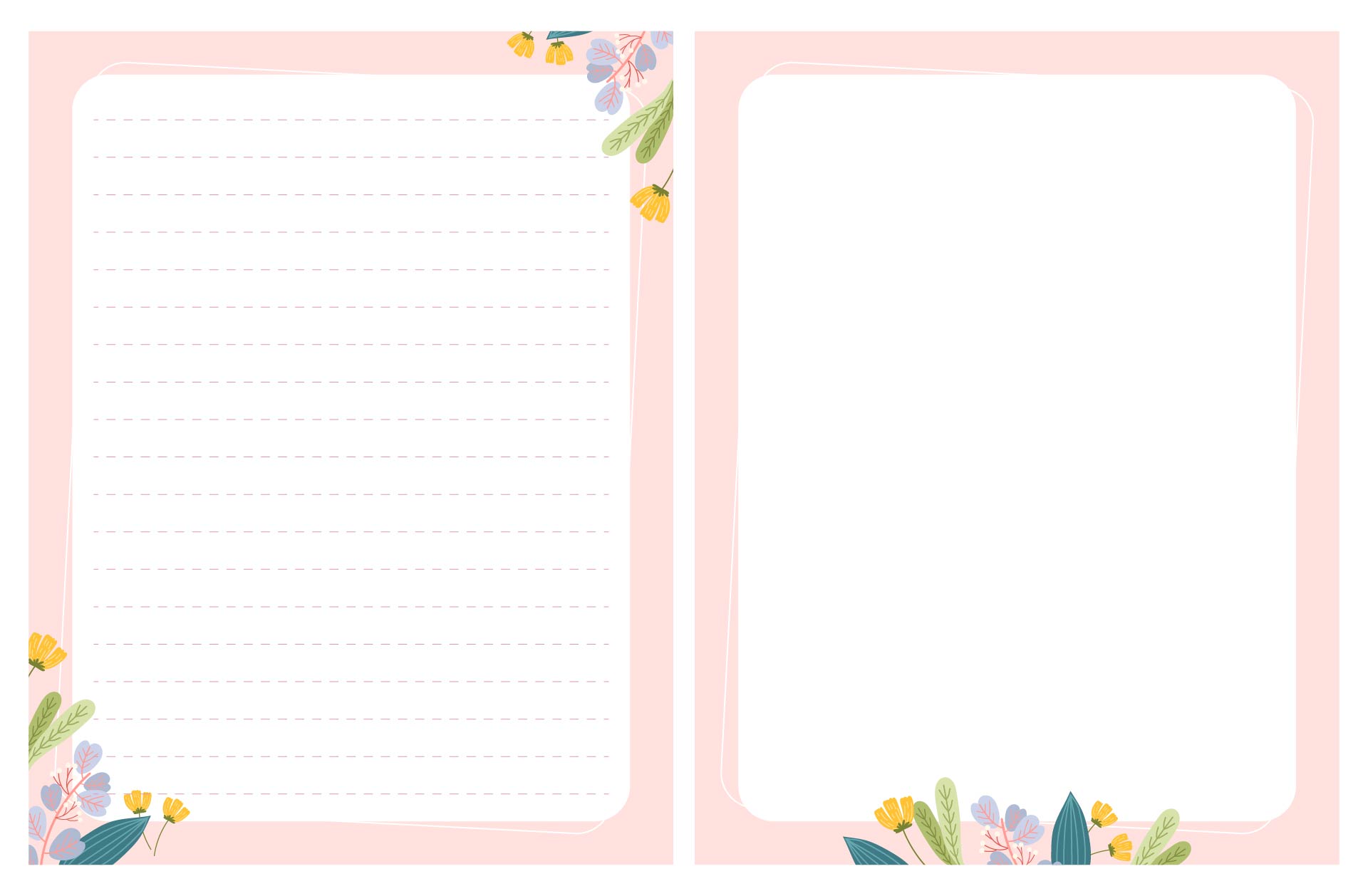 Printable Letter Paper Floral Stationery Template