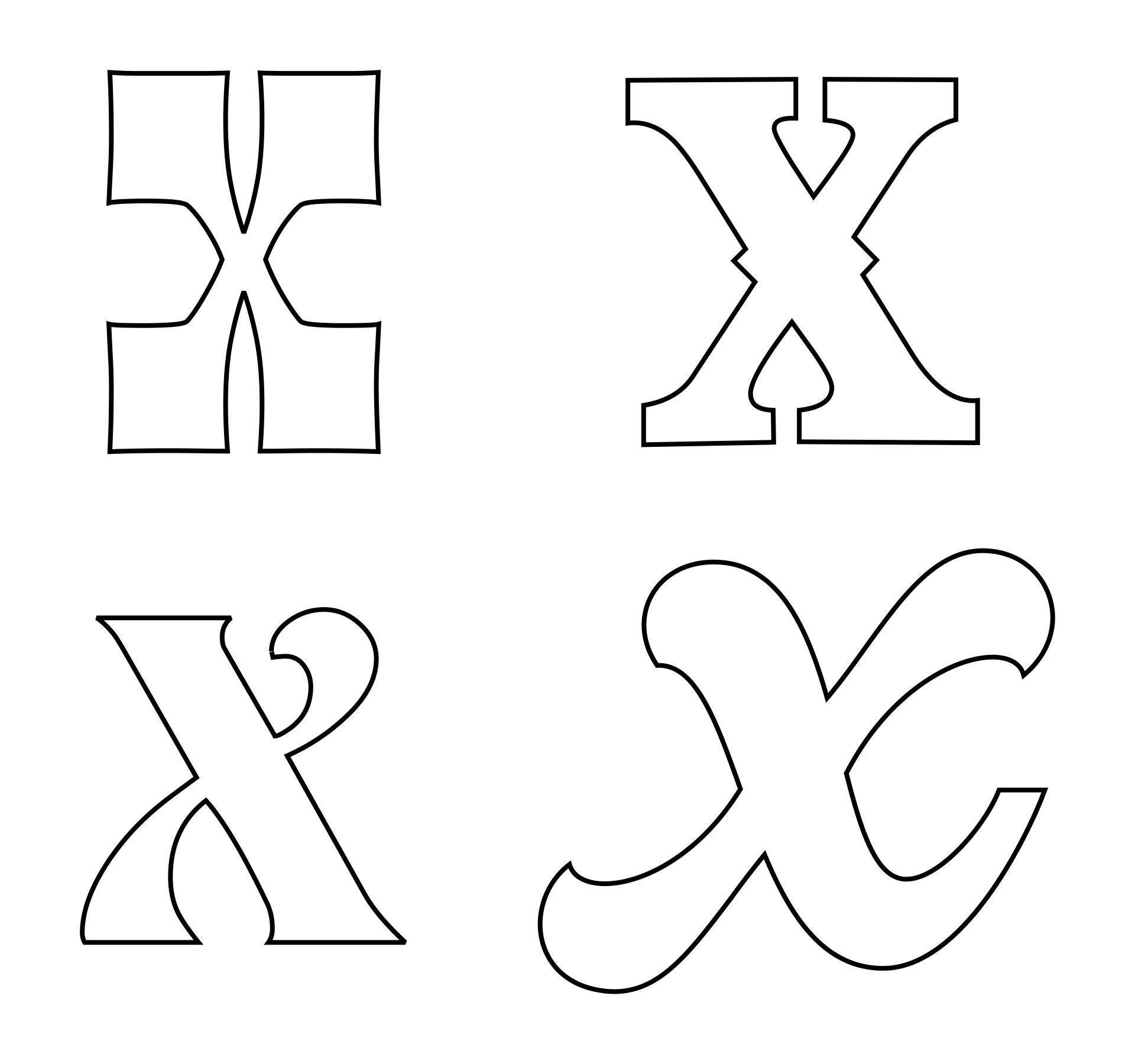 Printable Letter X Outline Template