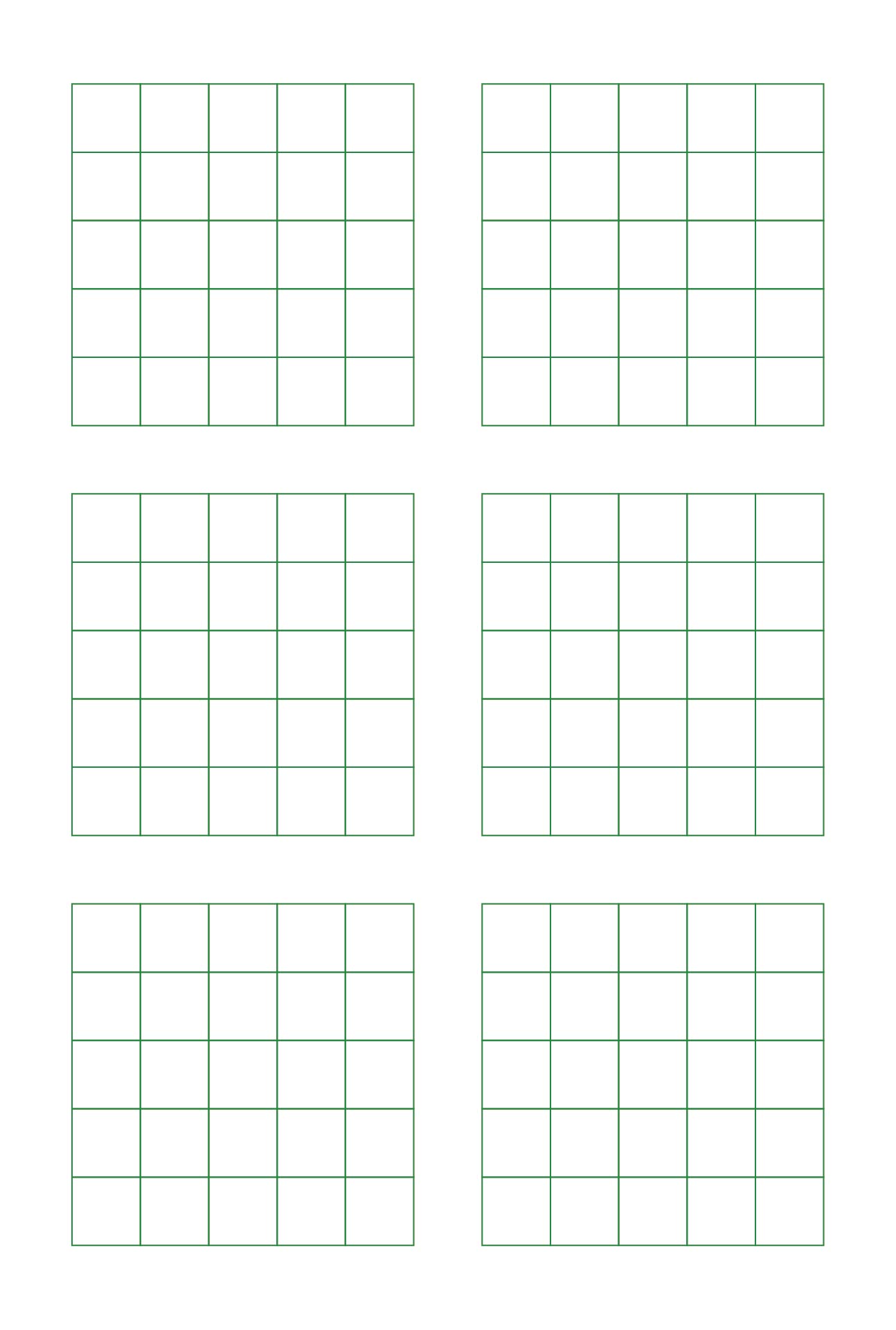 Printable Maths Grids - 5x5 Grids